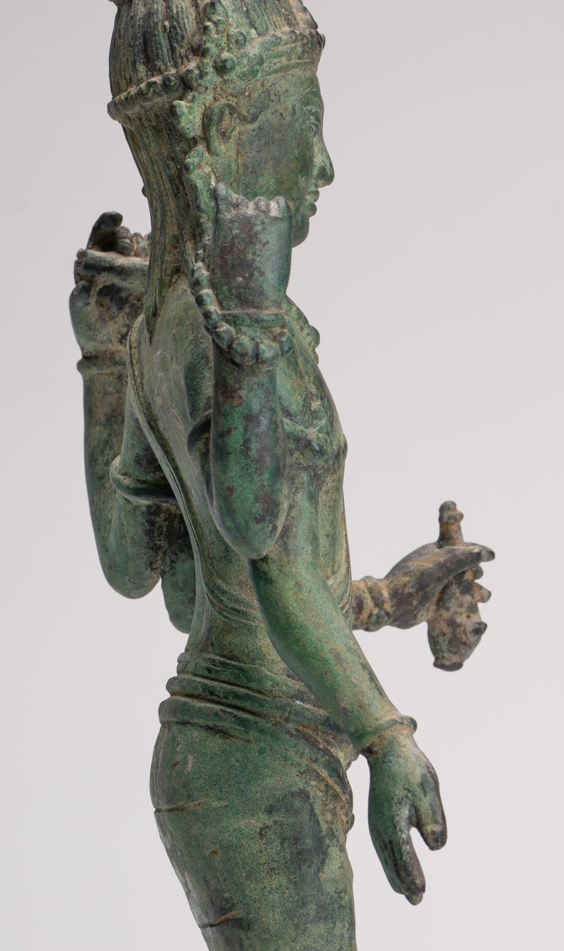 Lokeshvara - Antique Khmer Style Standing Bronze Lokeshvara Statue - 35cm/14"