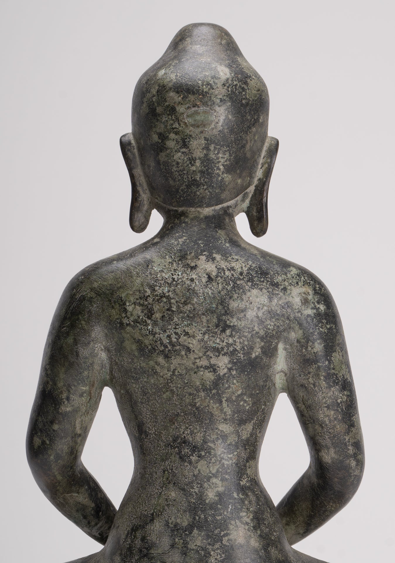 Antique Japanese Style Bronze Seated Meditation Amitabha Buddha Statue - 28cm/11"