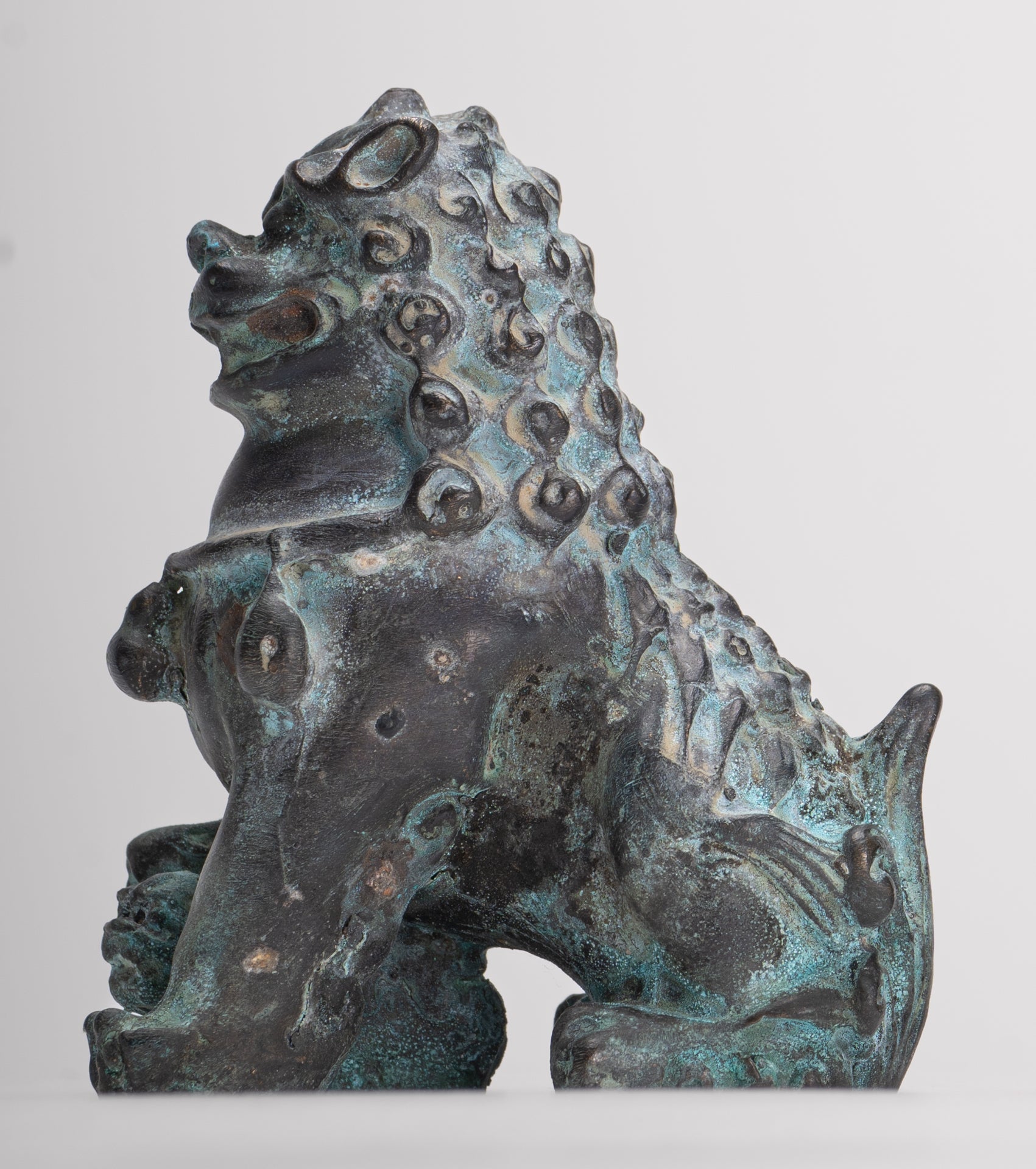Leoni guardiani del tempio in stile cinese antico Leoni Shishi Foo Dogs Leoni imperiali (coppia) - 10,5 cm/4"