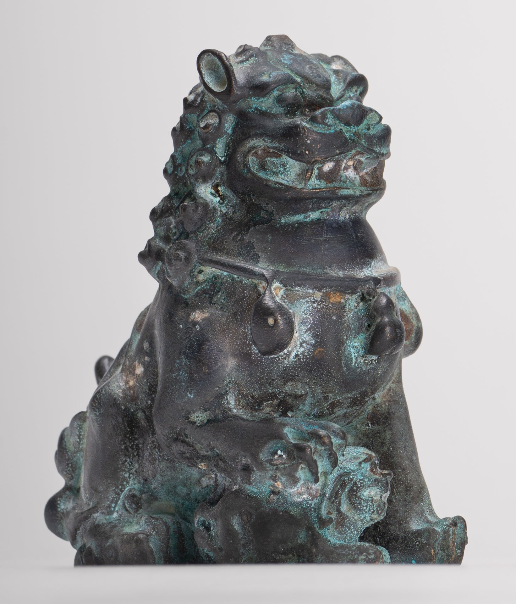 Leoni guardiani del tempio in stile cinese antico Leoni Shishi Foo Dogs Leoni imperiali (coppia) - 10,5 cm/4"