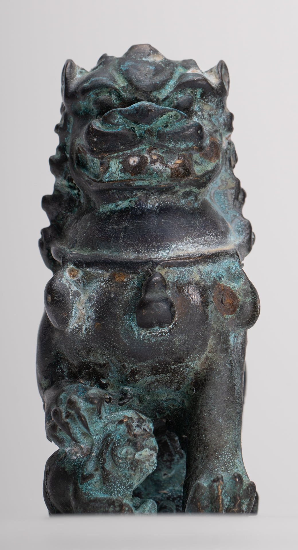 Leoni guardiani del tempio in stile cinese antico Leoni Shishi Foo Dogs Leoni imperiali (coppia) - 10,5 cm/4"