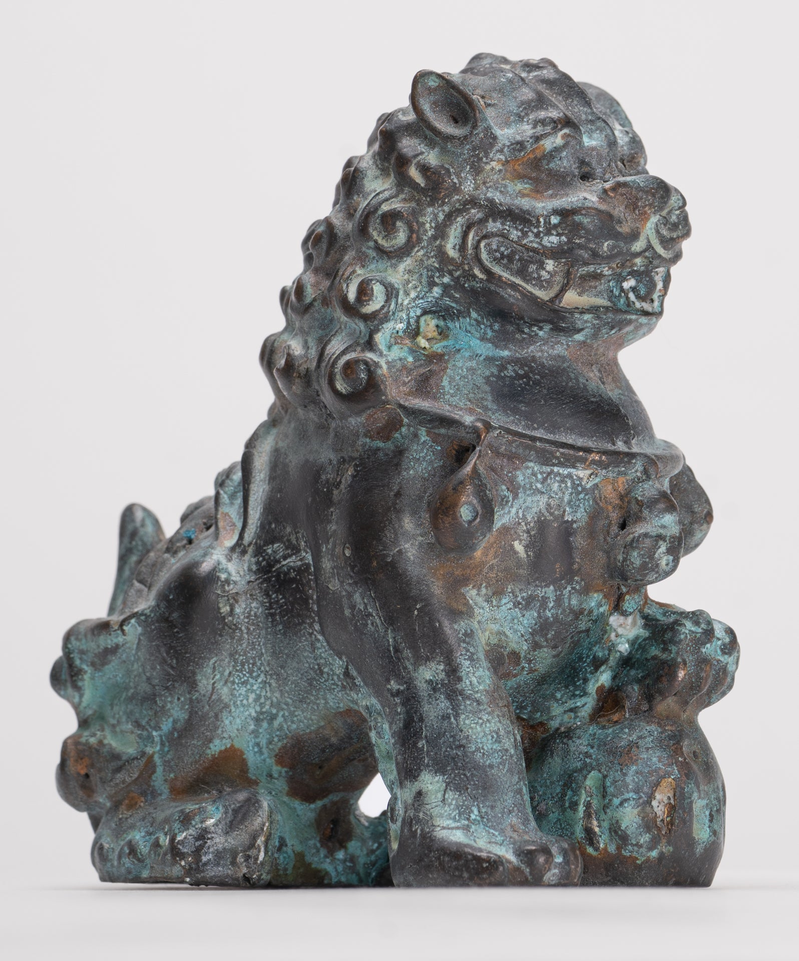 Leoni guardiani del tempio in stile cinese antico Leoni Shishi Foo Dogs Leoni imperiali (coppia) - 10,5 cm/4"