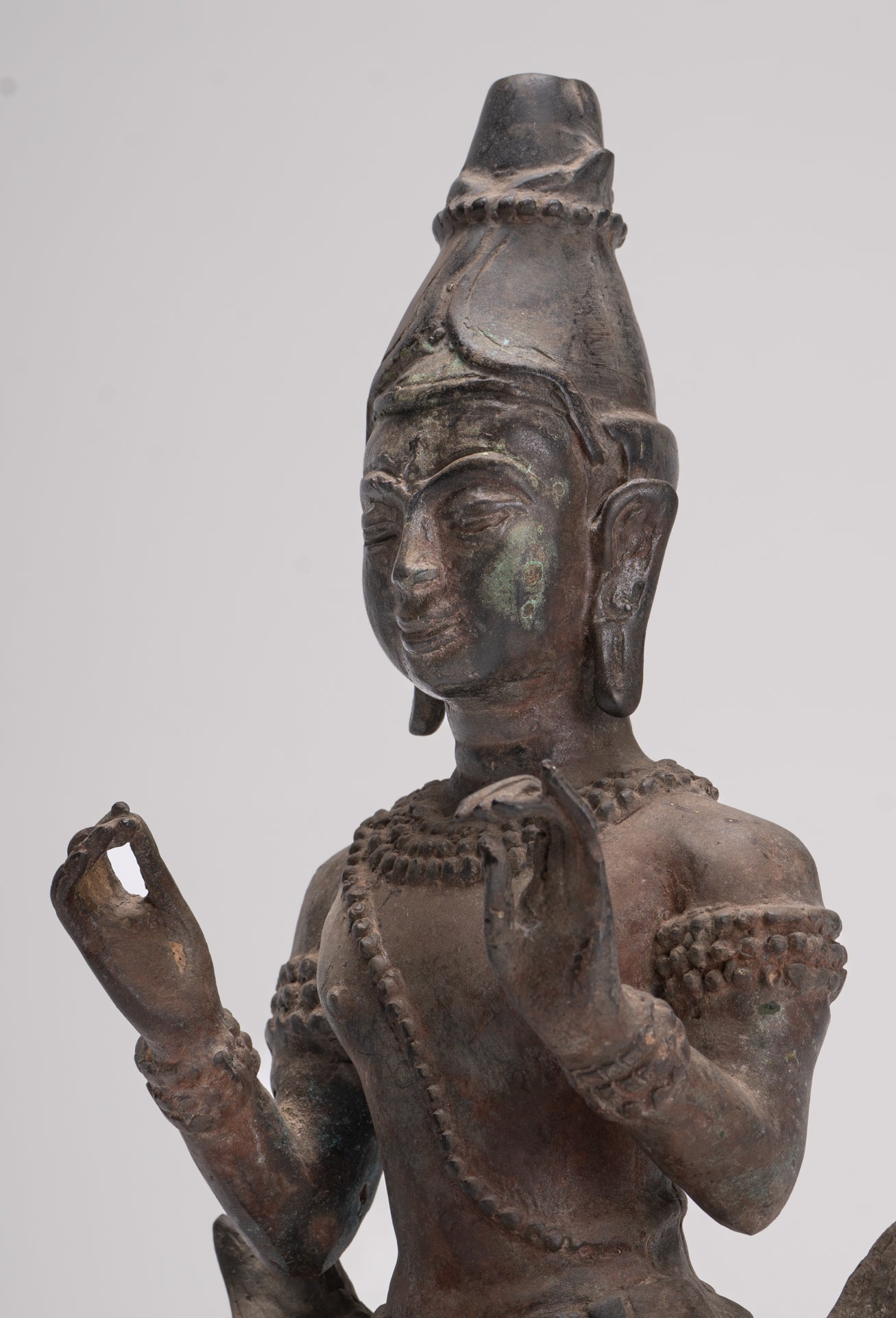 Antique Buddha Statue - Seated Antique Thai Hermit / Wise Man Statue - 29cm/12"