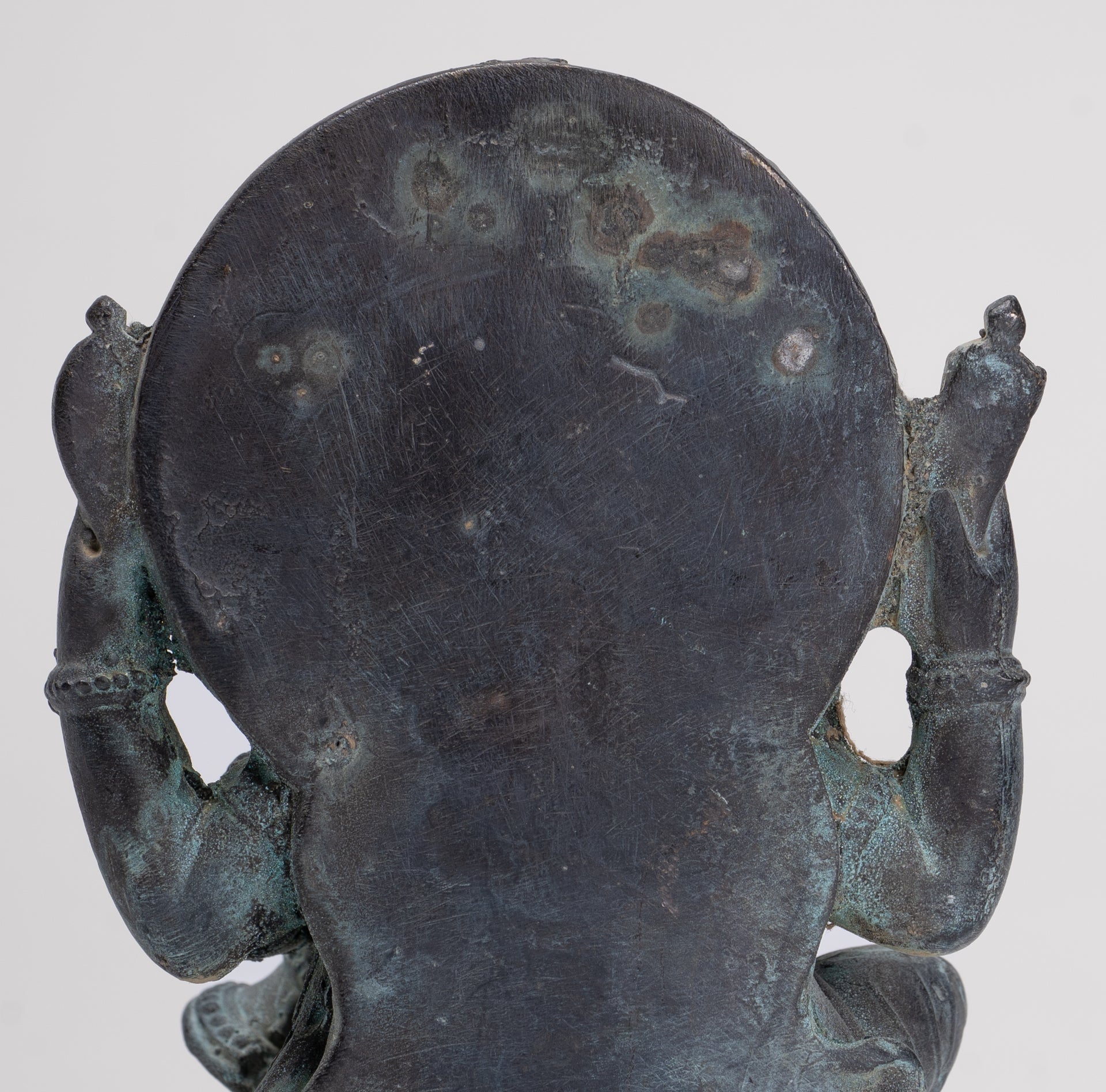 Ganesh - Antique Thai Style Bronze Seated Ganesh Statue - 15.5cm/6"