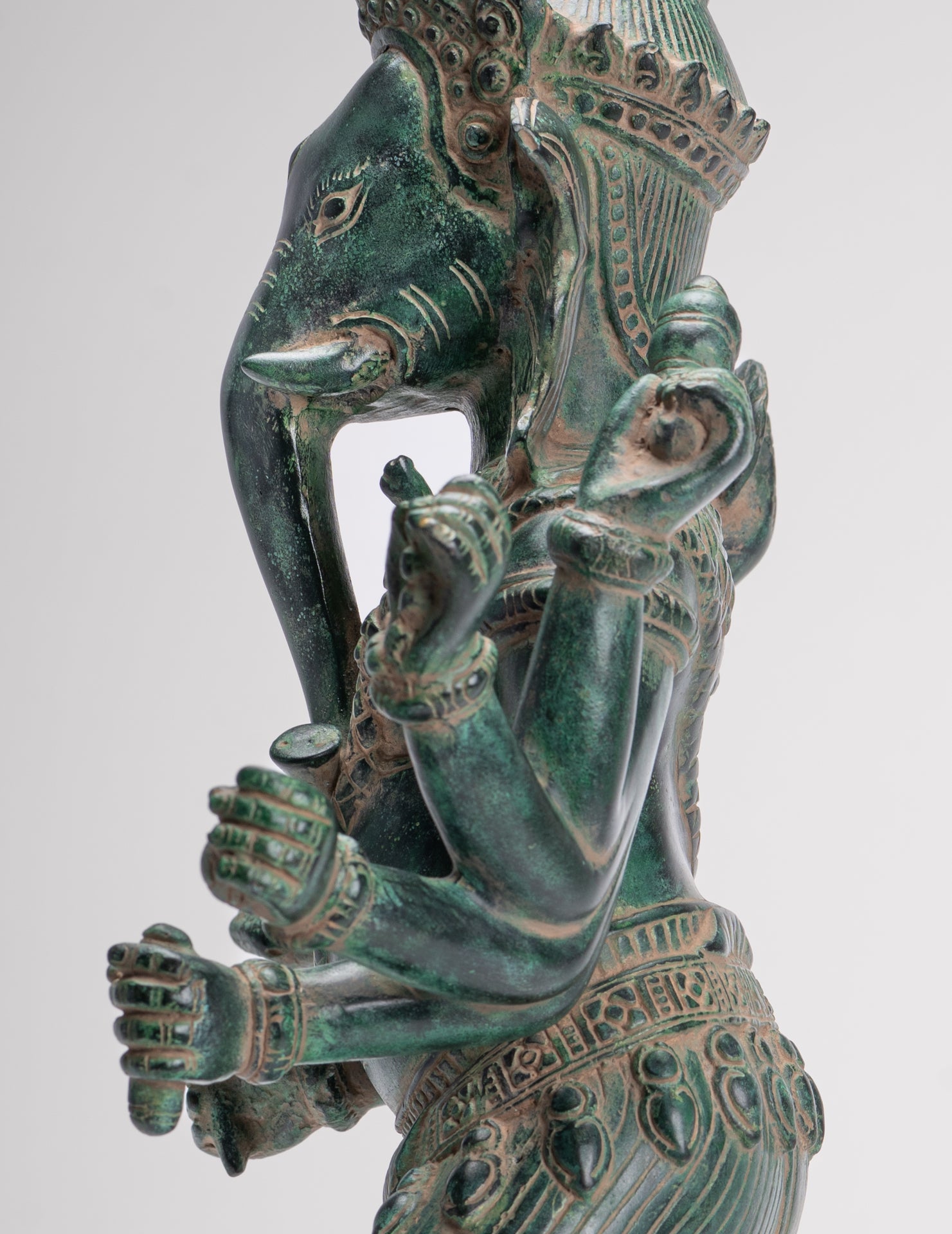 Ganesha Statue - Antique Khmer Style Bronze Dancing Ganesh Statue - 50cm/20"