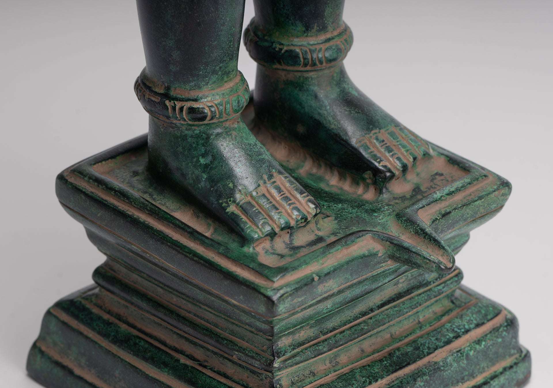 Ganesha Statue - Antique Khmer Style Bronze Angkor Wat Ganesha Statue on Yoni - 55cm/22"