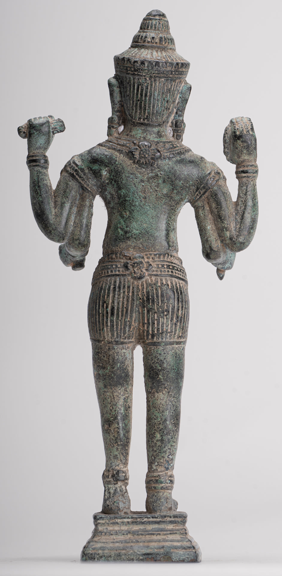Vishnu Sculpture - Antique Angkor Wat Style Bronze Vishnu Statue - 25cm / 10"
