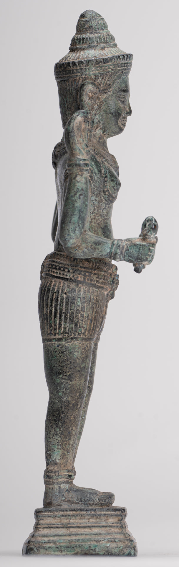 Vishnu Sculpture - Antique Angkor Wat Style Bronze Vishnu Statue - 25cm / 10"