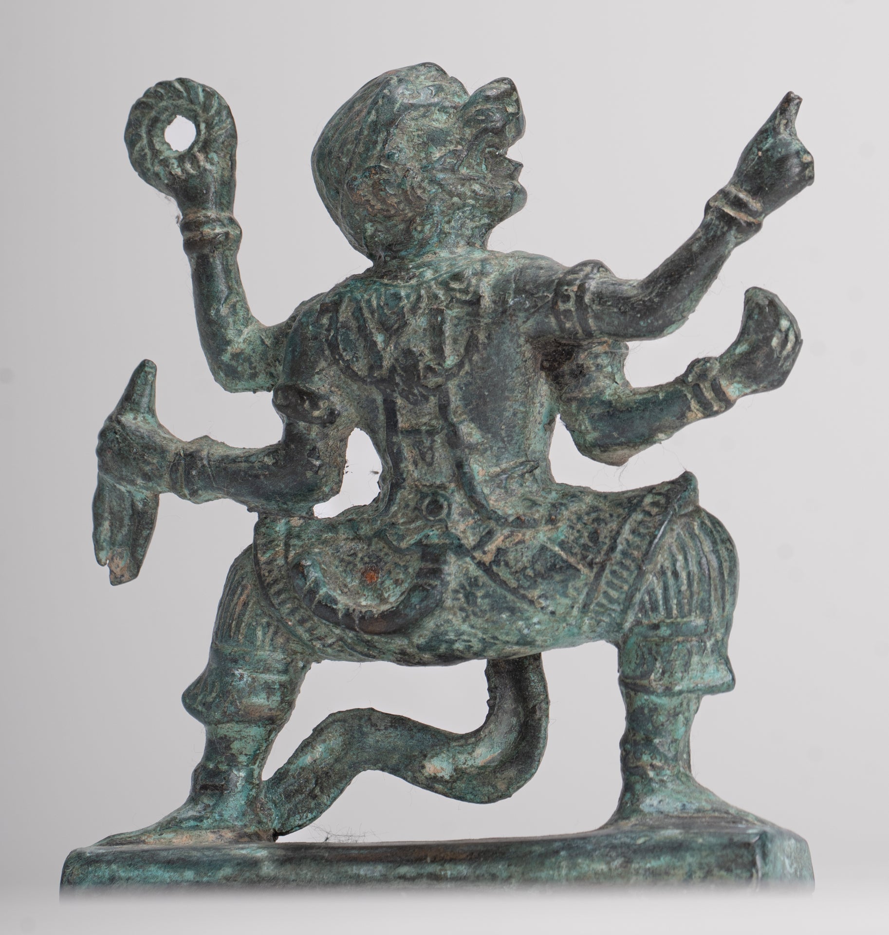 Antique Thai Style Hindu God Hanuman Statue - 12cm/5" Tall