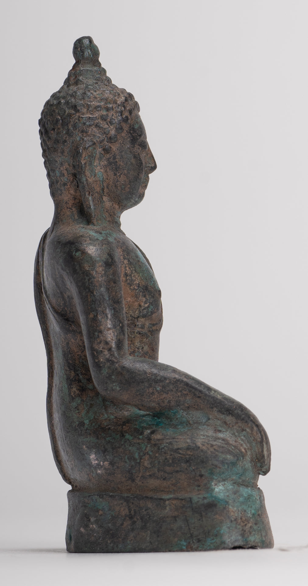 Buddha Statue - Antique Thai Style Bronze Chiang Saen Enlightenment Buddha Statue - 10.5cm/4"