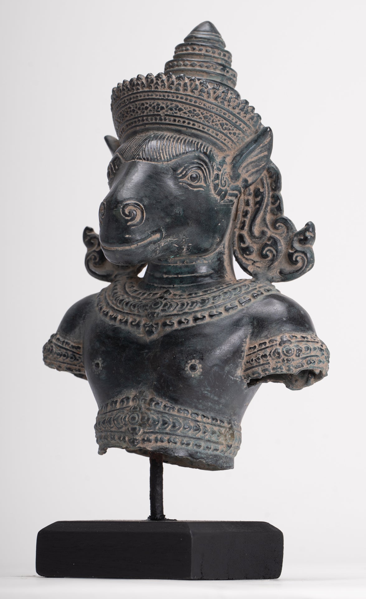 Kalkin Statue - Antique Khmer Style Bronze Hayagriva Kalkin Horse of Vishnu - 25cm/10"