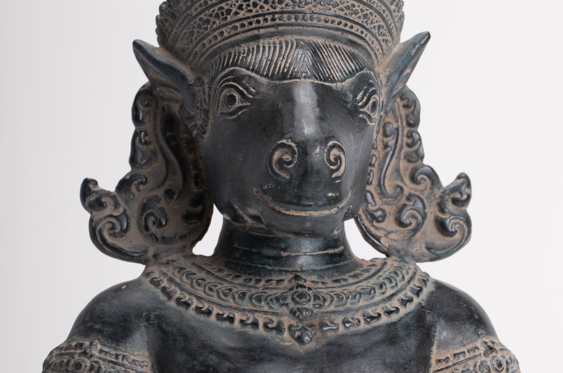 Kalkin Statue - Antique Khmer Style Bronze Hayagriva Kalkin Horse of Vishnu - 25cm/10"