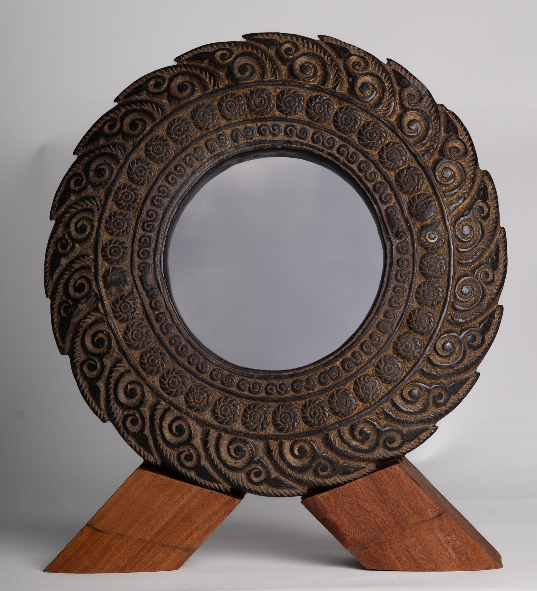 Antique Khmer Style Bronze Vishnu Discus or Chakra - 33cm/13"