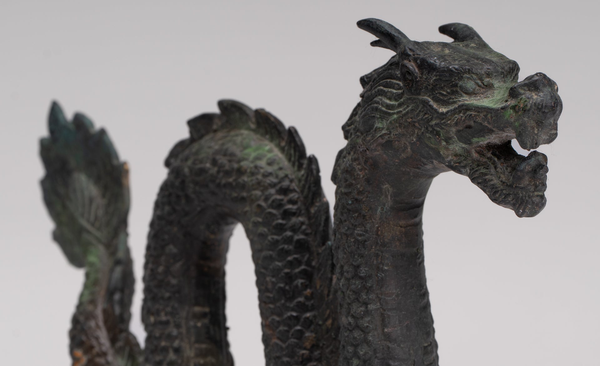 Antique Chinese Style Bronze Dragon Statue - 16cm/6"