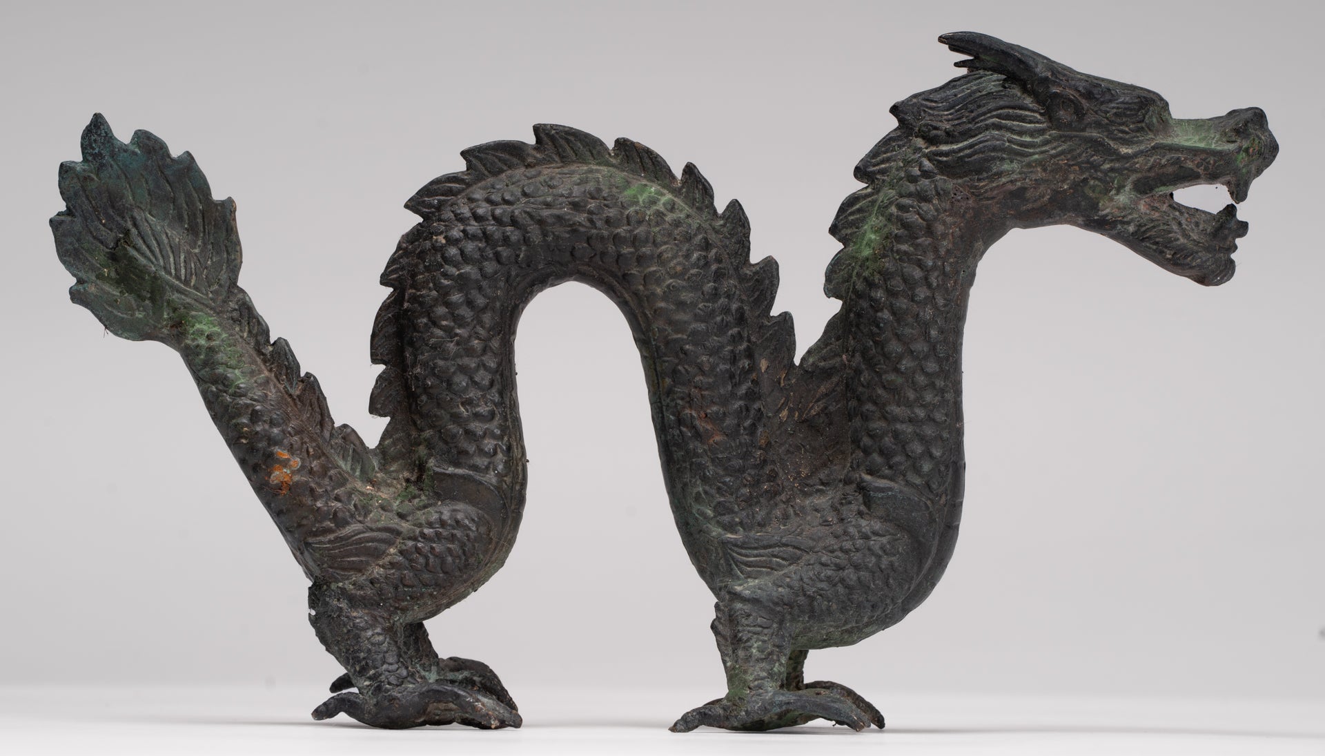 Antique Chinese Style Bronze Dragon Statue - 16cm/6"