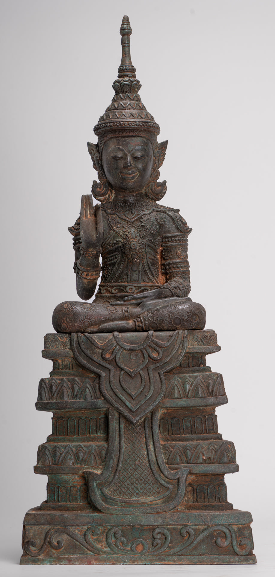 Buddha Statue - Seated Antique Laos Style Teaching Buddha Statue - 61cm/24"