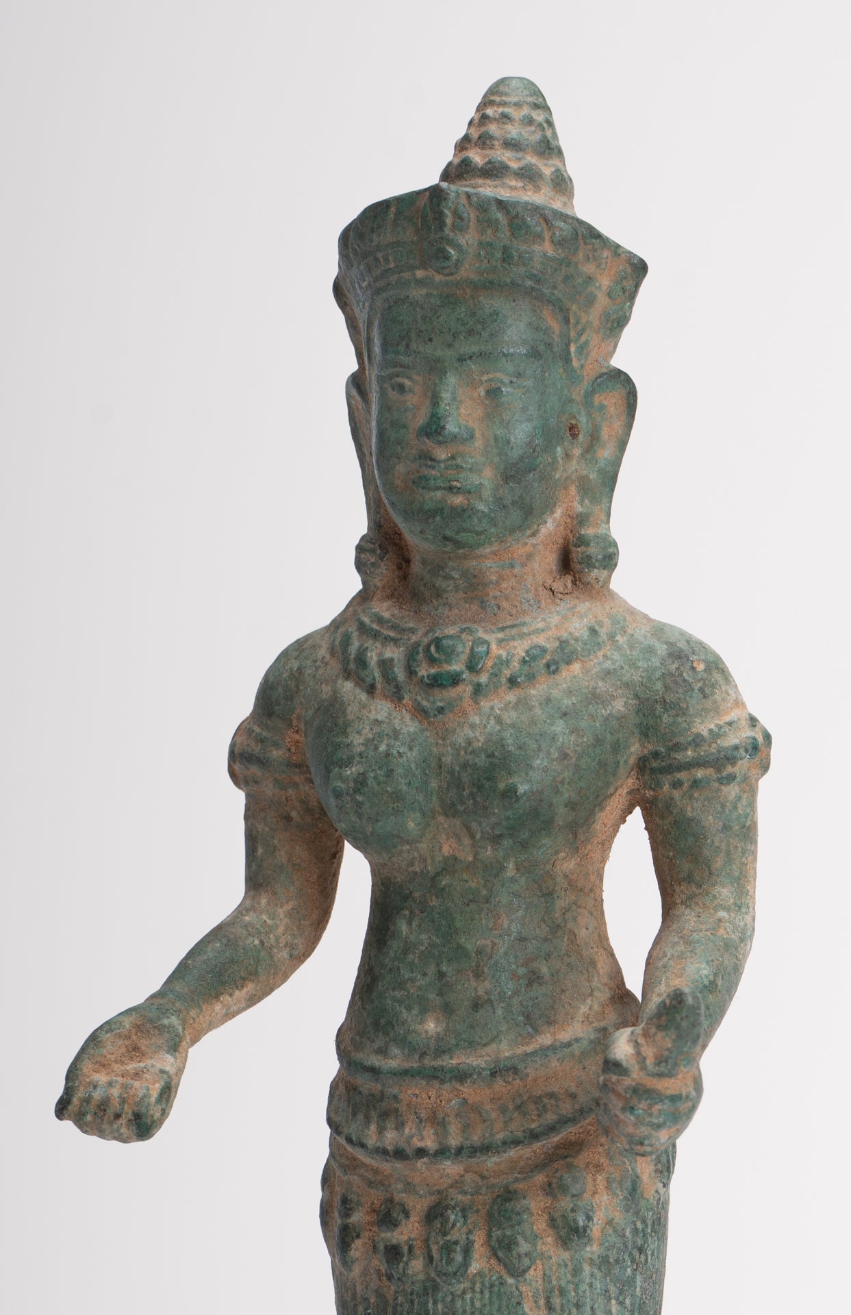 Lakshmi Statue - Antique Khmer Style Bayon Lakshmi Statue / Devi Consort of Vishnu - 27.5cm/11"