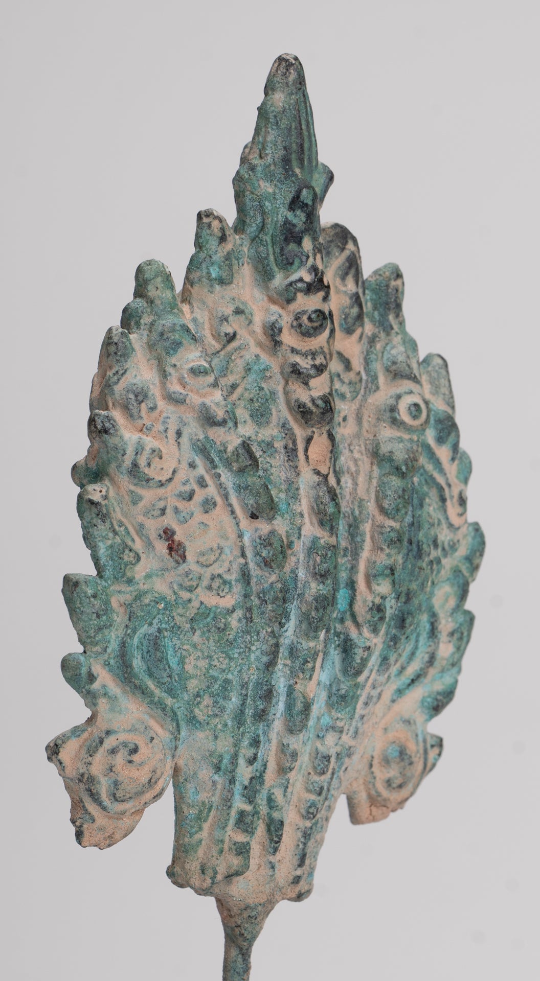 Naga-Statue – antike schützende Naga-, Schlangen- oder Schlangenstatue aus Bronze im Khmer-Stil – 15,5 cm.