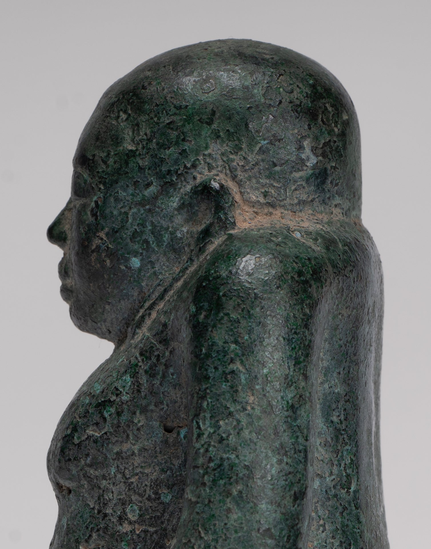 Seated Monk Statue - Antique Thai Style Bronze Phra Sangkachai Monk Statue - 11cm/4"