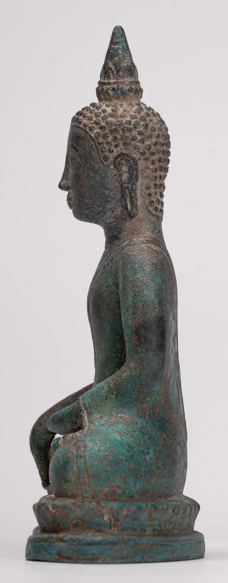 Buddha Statue - Antique Khmer Style Bronze Enlightenment Phnom Da Buddha Statue - 20cm/8"