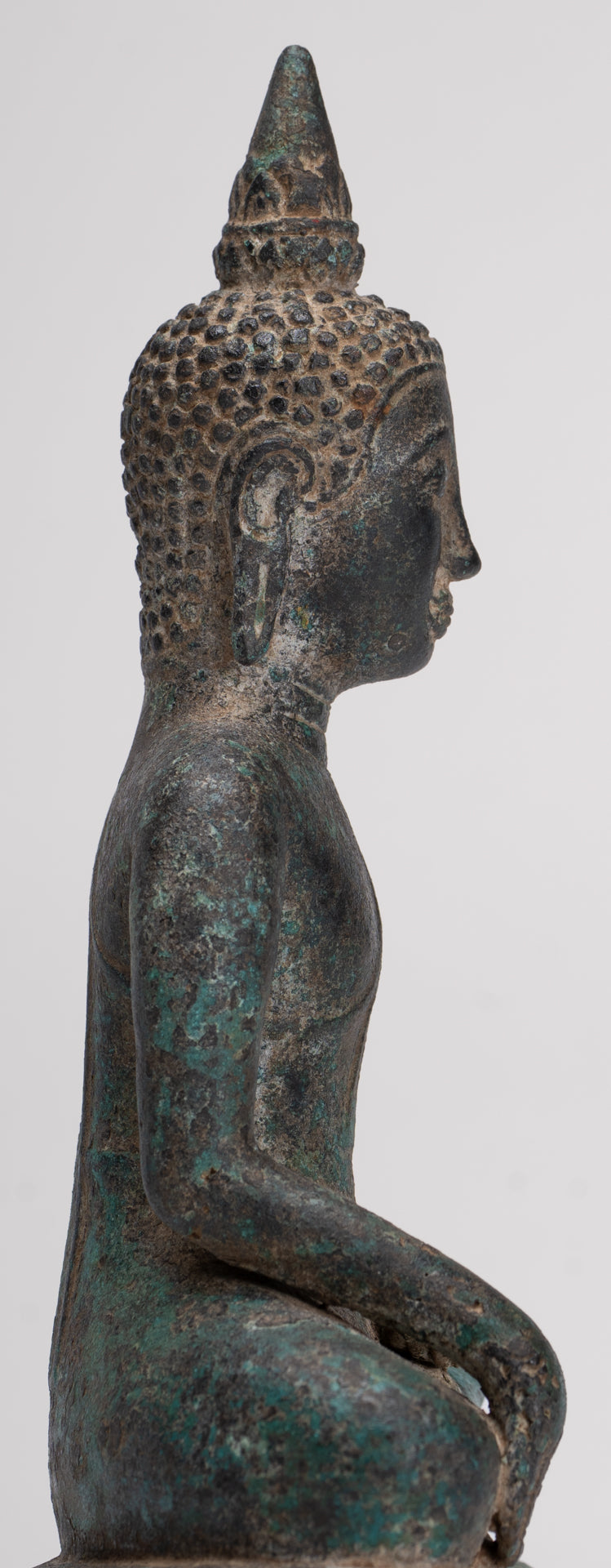 Buddha Statue - Antique Khmer Style Bronze Enlightenment Phnom Da Buddha Statue - 20cm/8"