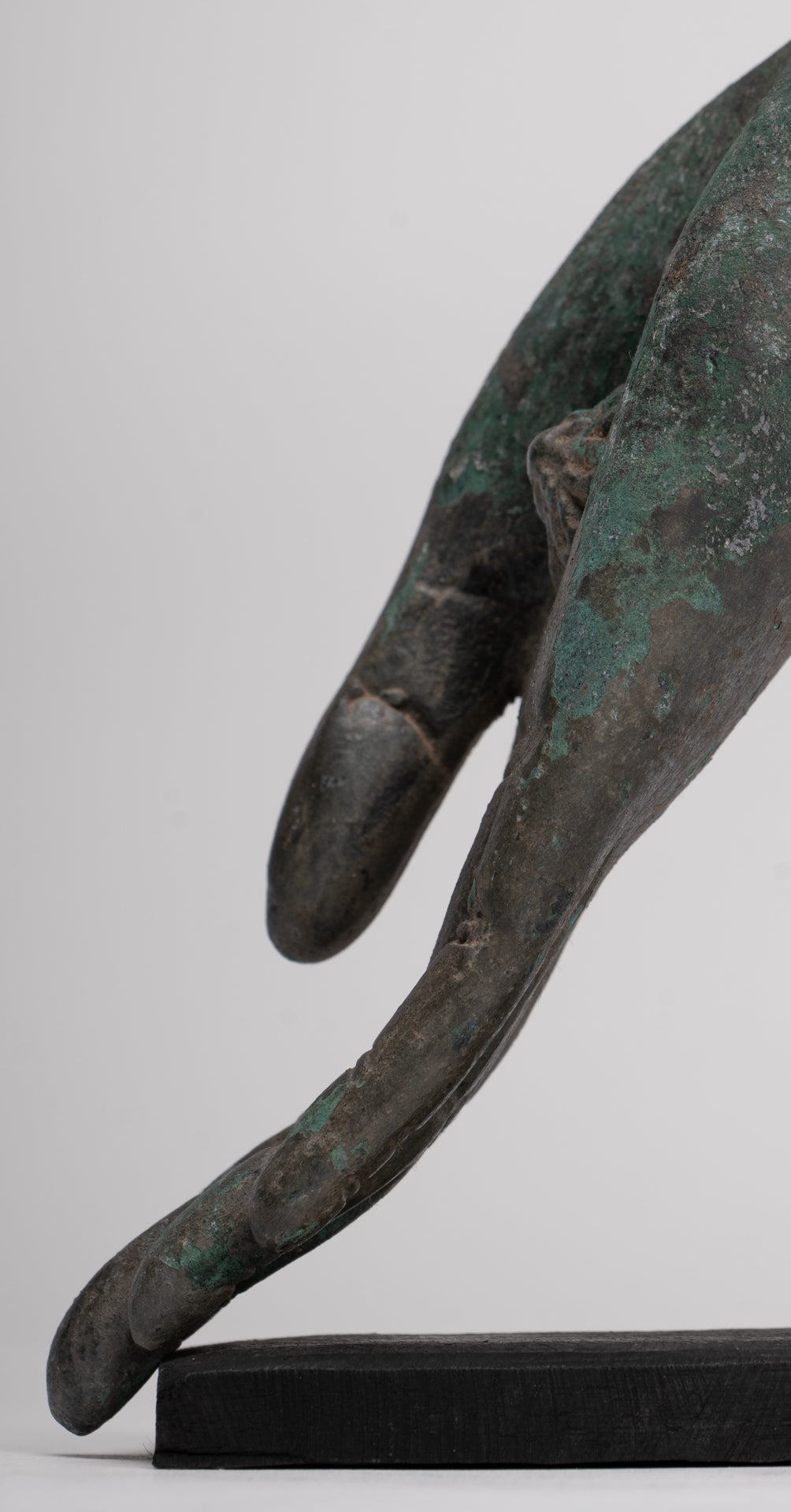 Mounted Antique Thai Style Southeast Asia Bronze Thai Protection Hand - 12.5cm/5"