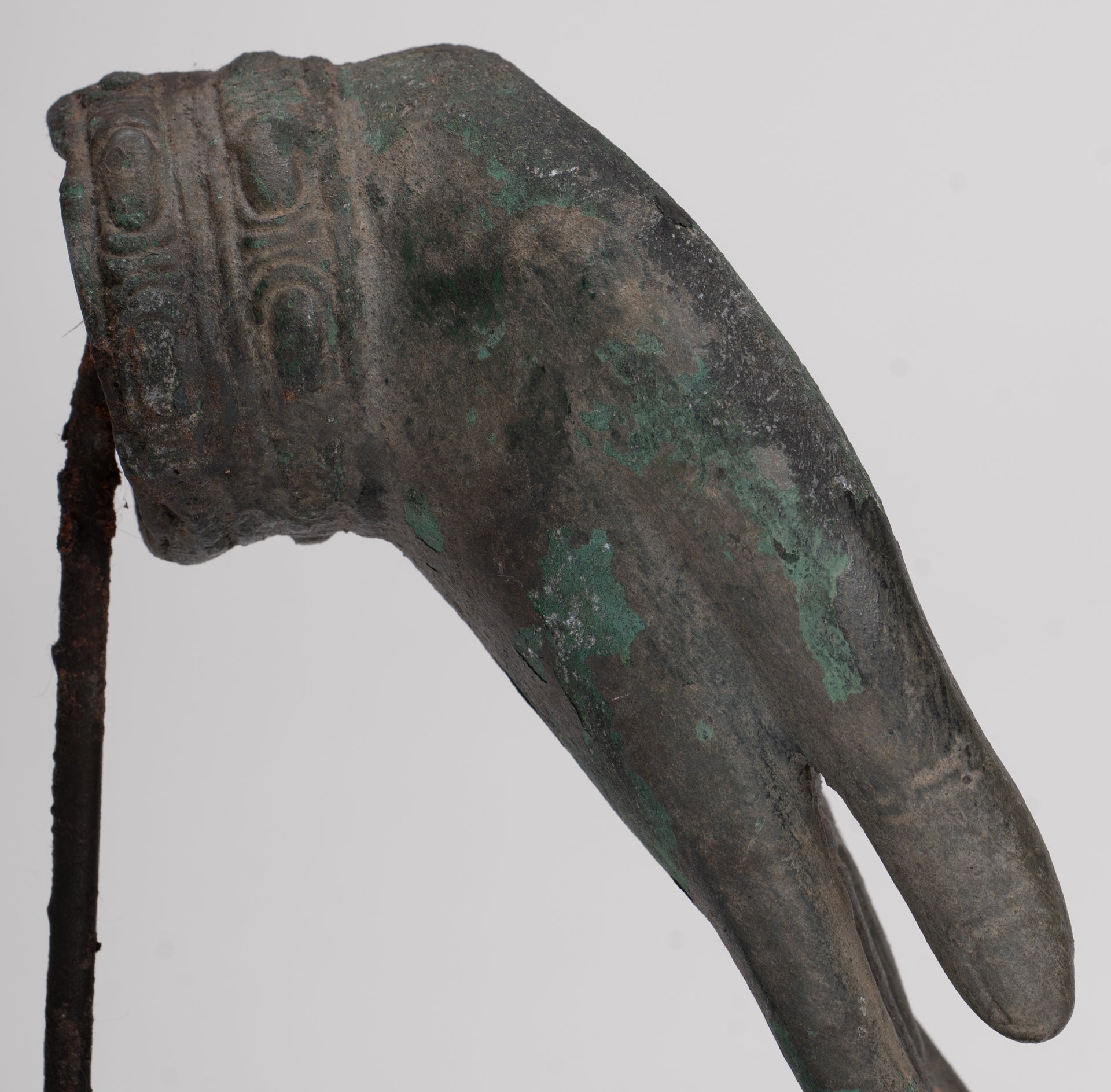 Mounted Antique Thai Style Southeast Asia Bronze Thai Protection Hand - 12.5cm/5"