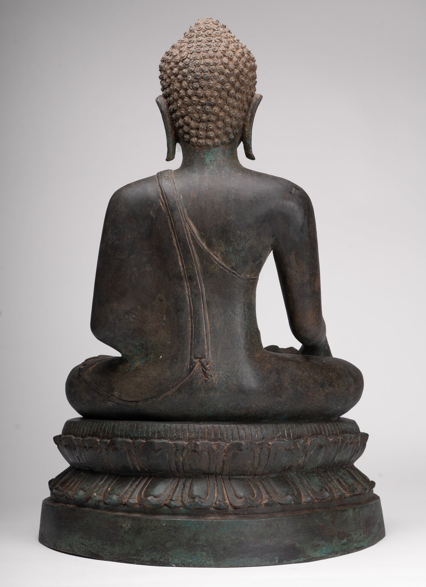 Buddha Statue - Antique Srivijaya Style Seated Enlightenment Buddha Statue - 63cm/25"