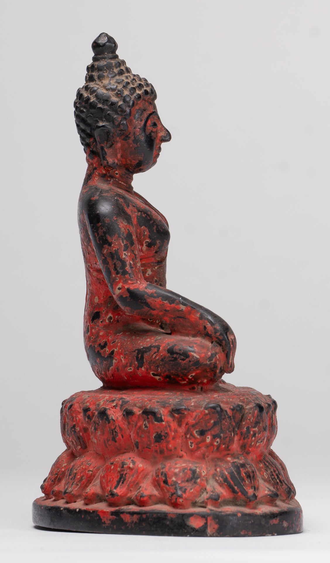 Buddha Statue - Antique Thai Style Bronze Chiang Saen Enlightenment Buddha Statue - 13cm/5"