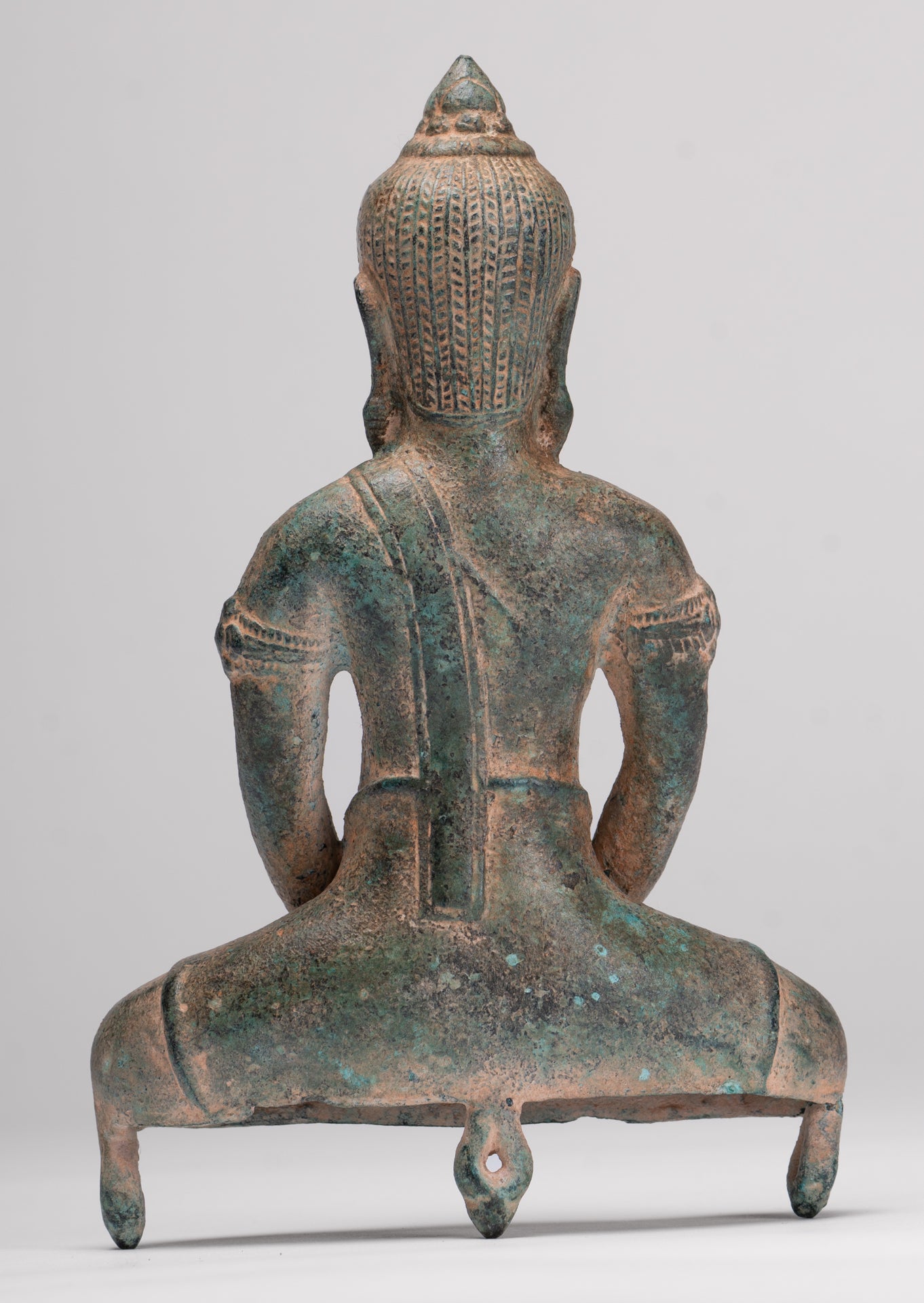 Buddha Statue - Antique Khmer Style Bronze Meditation Phnom Da Buddha Statue - 18cm/7"