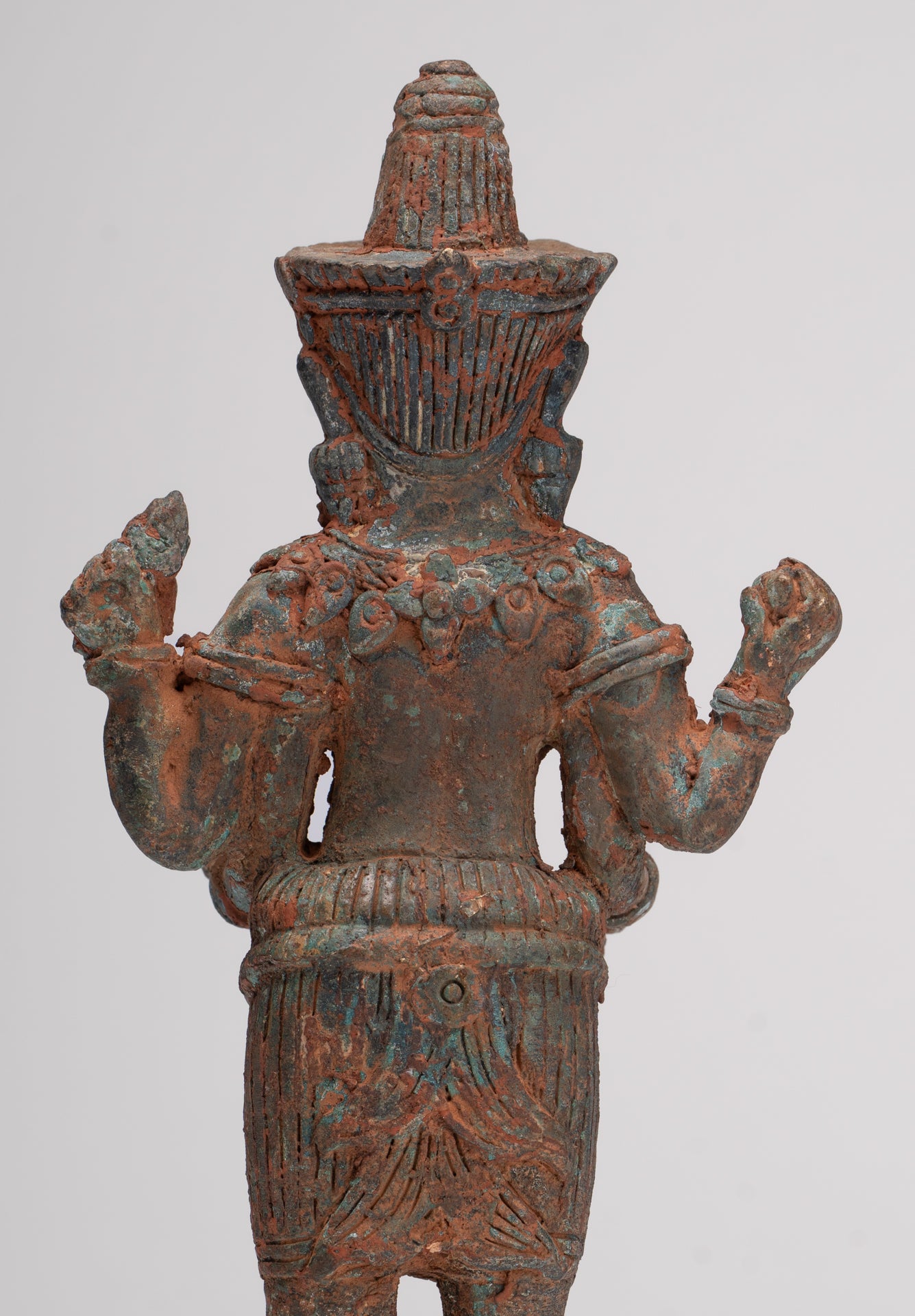 Antique Lopburi Style Thai Bronze Vishnu Statue - 22cm/9"