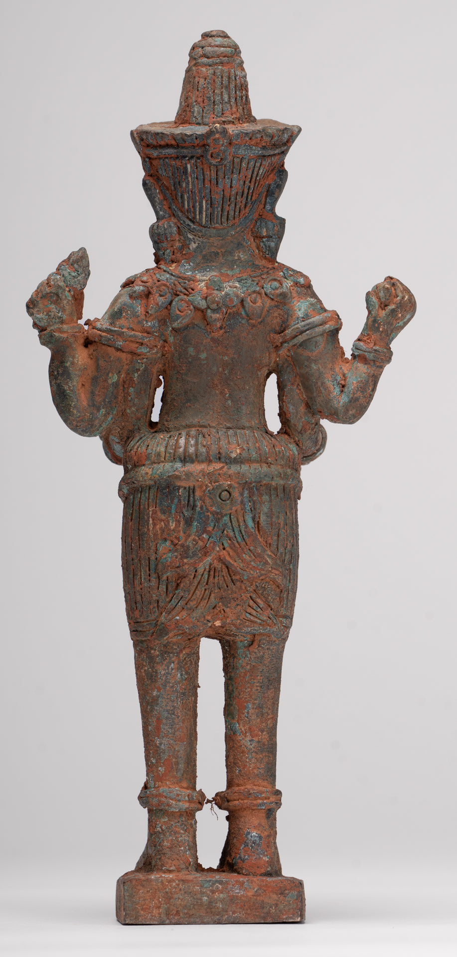 Antique Lopburi Style Thai Bronze Vishnu Statue - 22cm/9"