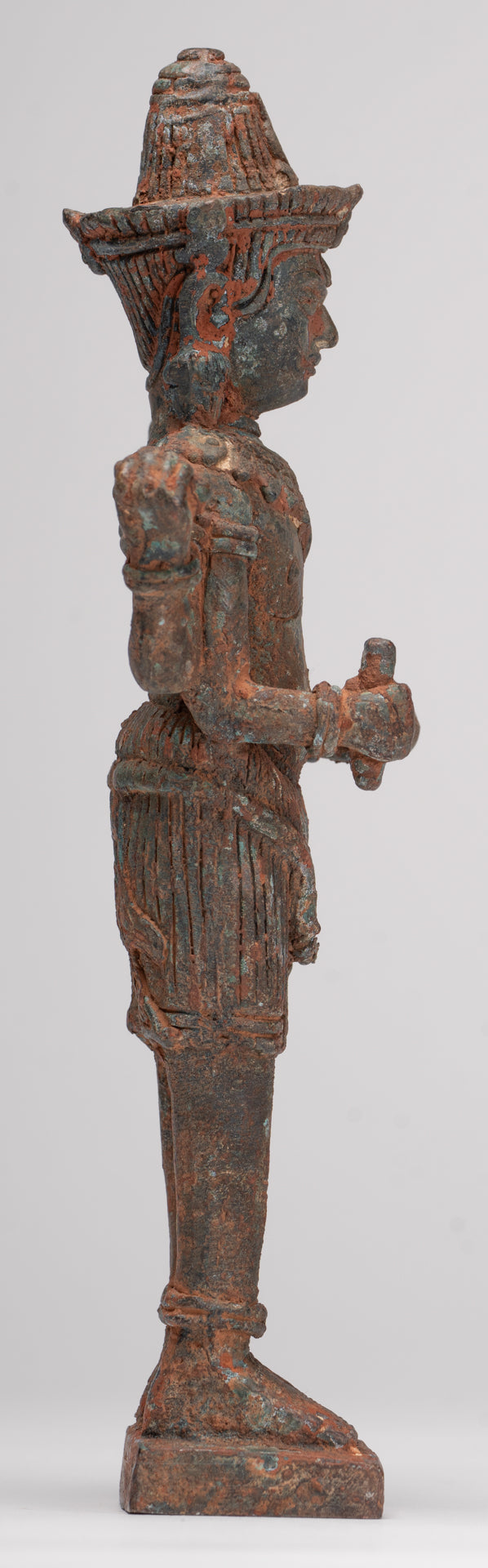 Antique Lopburi Style Thai Bronze Vishnu Statue - 22cm/9"