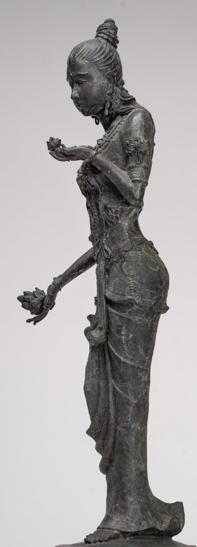 Masterpiece - Antique Java Style Majapahit Standing White Devi Tara Statue - 48cm/19"