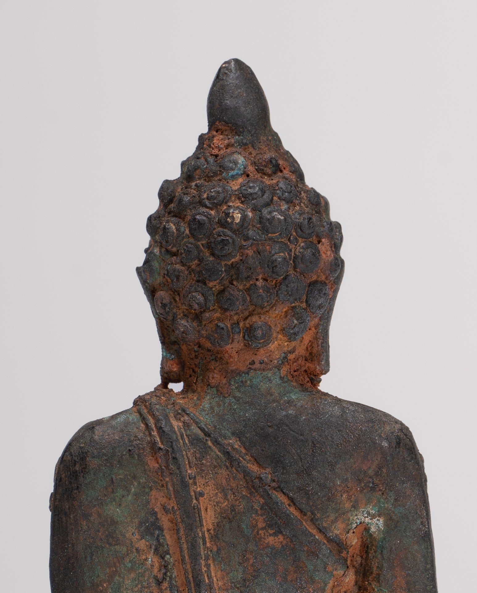Buddha-Statue – Antik-Thai-Stil Bronze Chiang Saen Erleuchtungs-Buddha-Statue – 11,5 cm/5 Zoll
