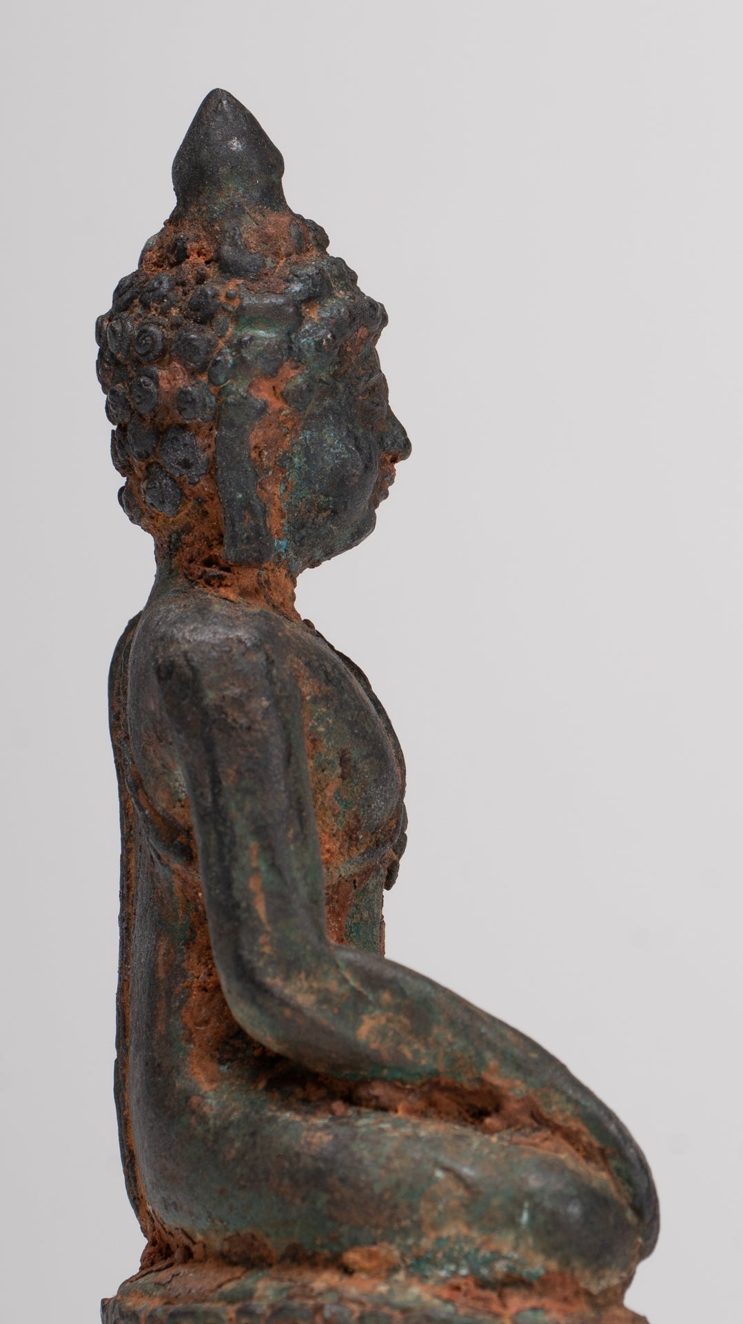 Buddha-Statue – Antik-Thai-Stil Bronze Chiang Saen Erleuchtungs-Buddha-Statue – 11,5 cm/5 Zoll