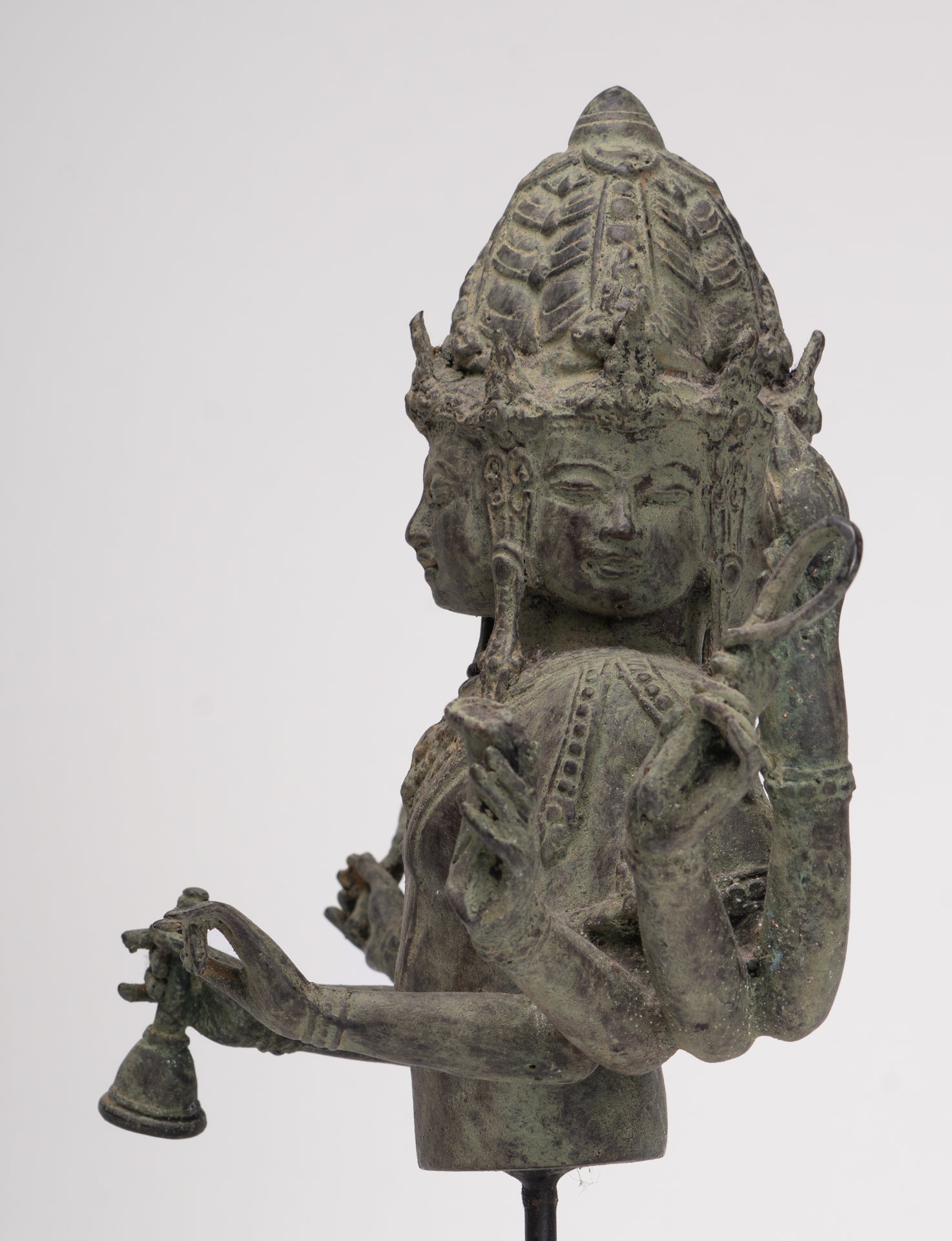 Brahma Statue - Antique Indonesian Style Bronze Brahma - Hindu God Creation - 36cm/14"