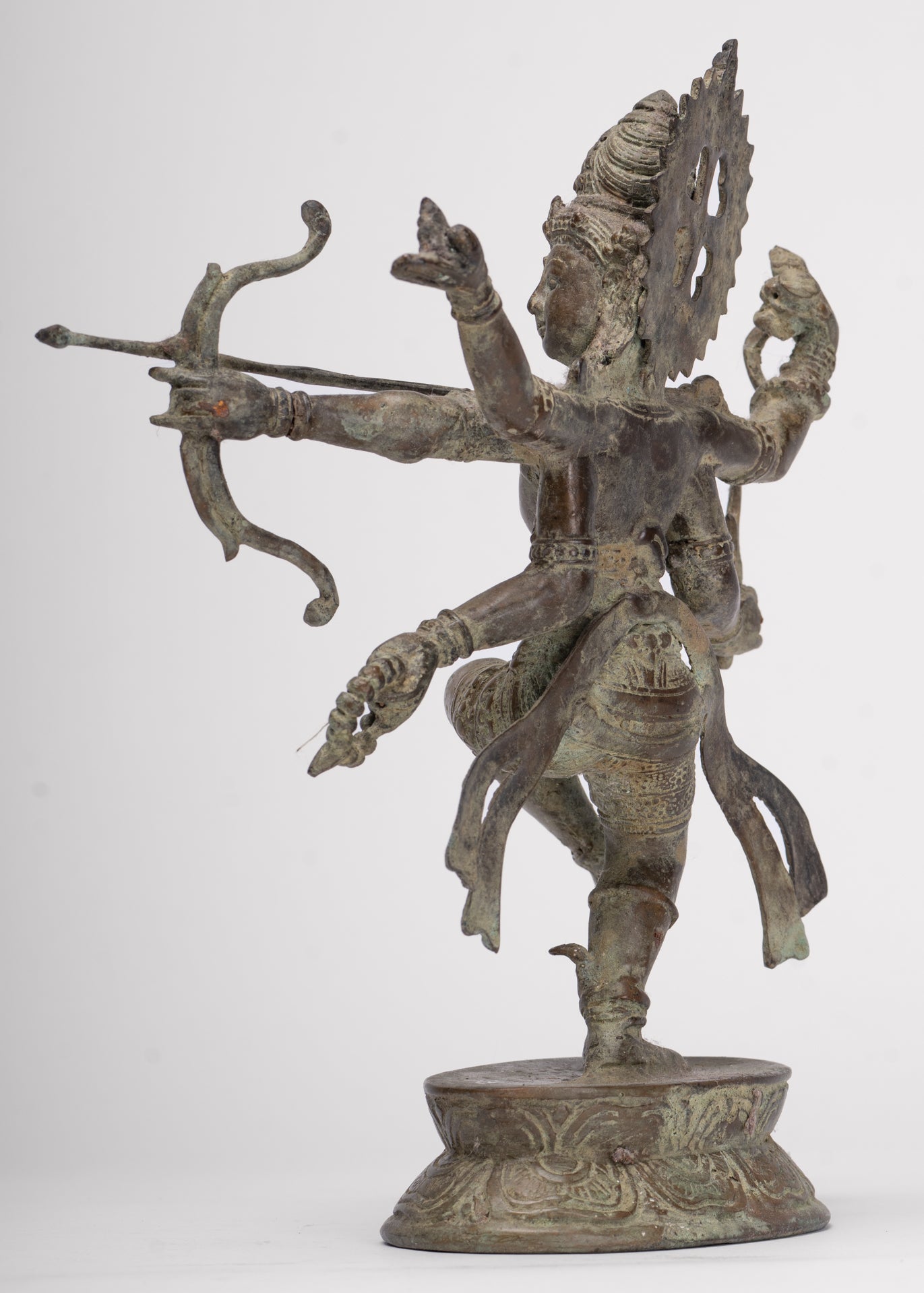 Rama Statue - Antique Majapahit Style Bronze Javanese Rama - Avatar of Vishnu - 24cm/10"