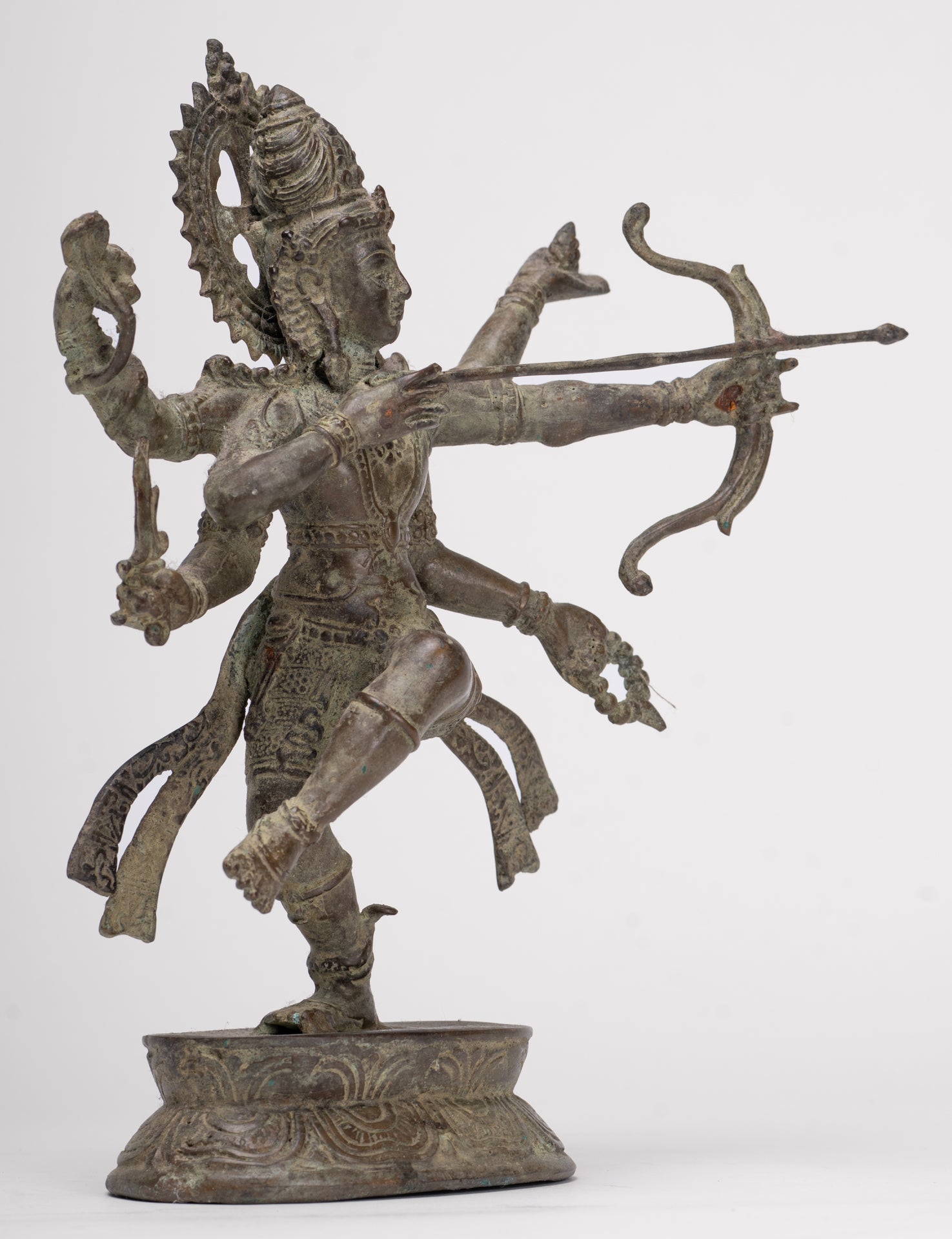 Rama Statue - Antique Majapahit Style Bronze Javanese Rama - Avatar of Vishnu - 24cm/10"