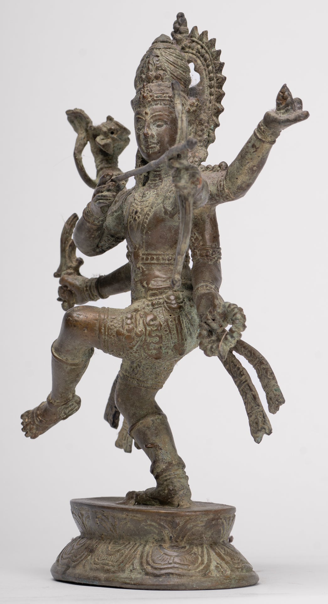 Rama Statue - Antique Majapahit Style Bronze Javanese Rama - Avatar of Vishnu - 24cm/10"