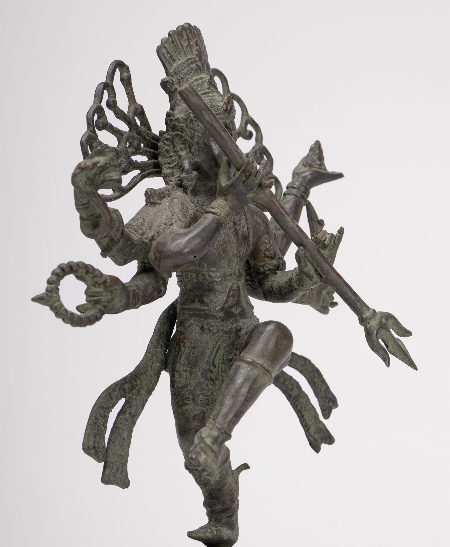 Antique Javanese Style Bronze Dancing Shiva statue as Lord Nataraja - 26cm(10") Tall