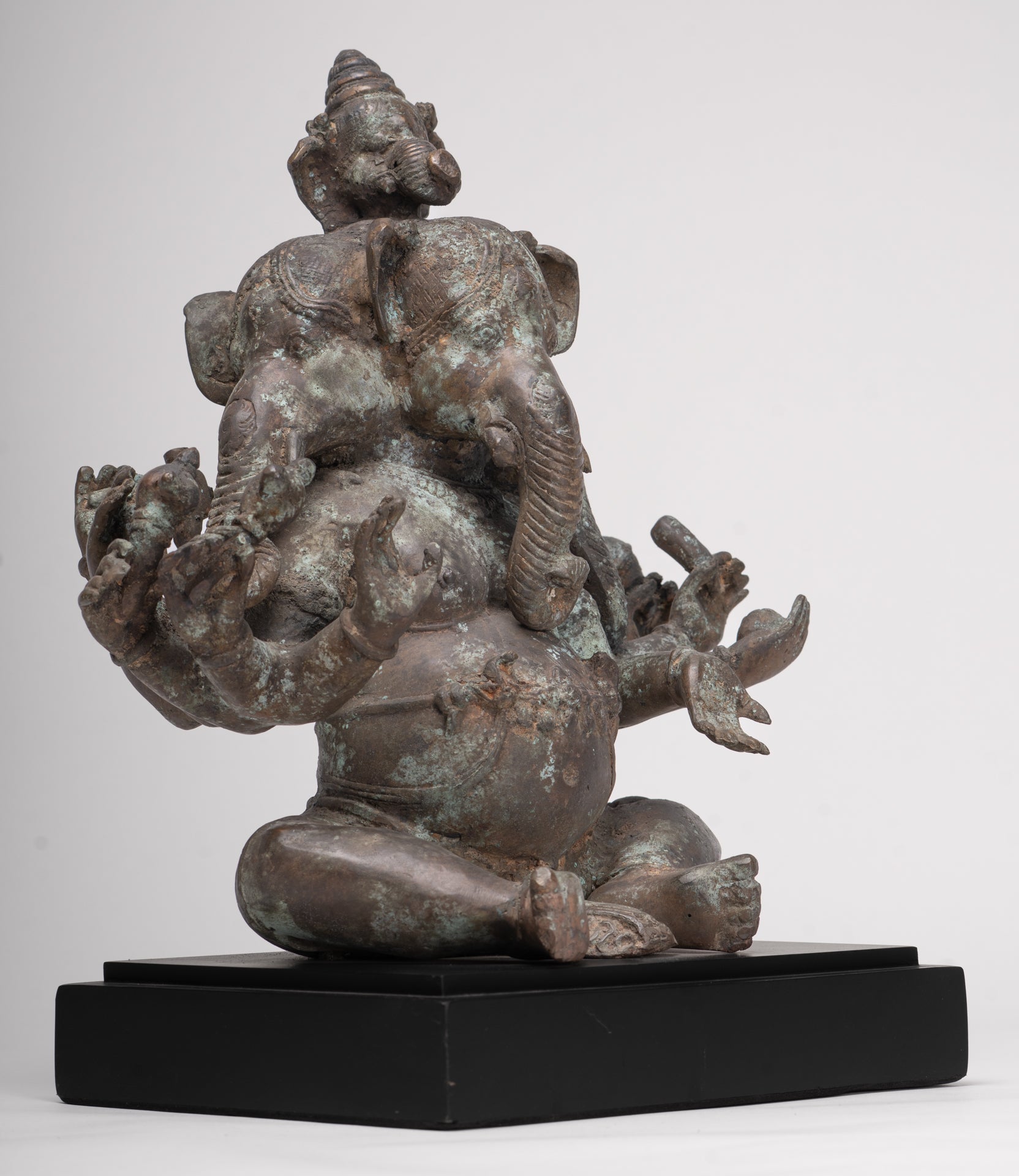 Ganesh - Antique Indonesian Style Bronze Heramba Ganesha Statue - 34cm/14"