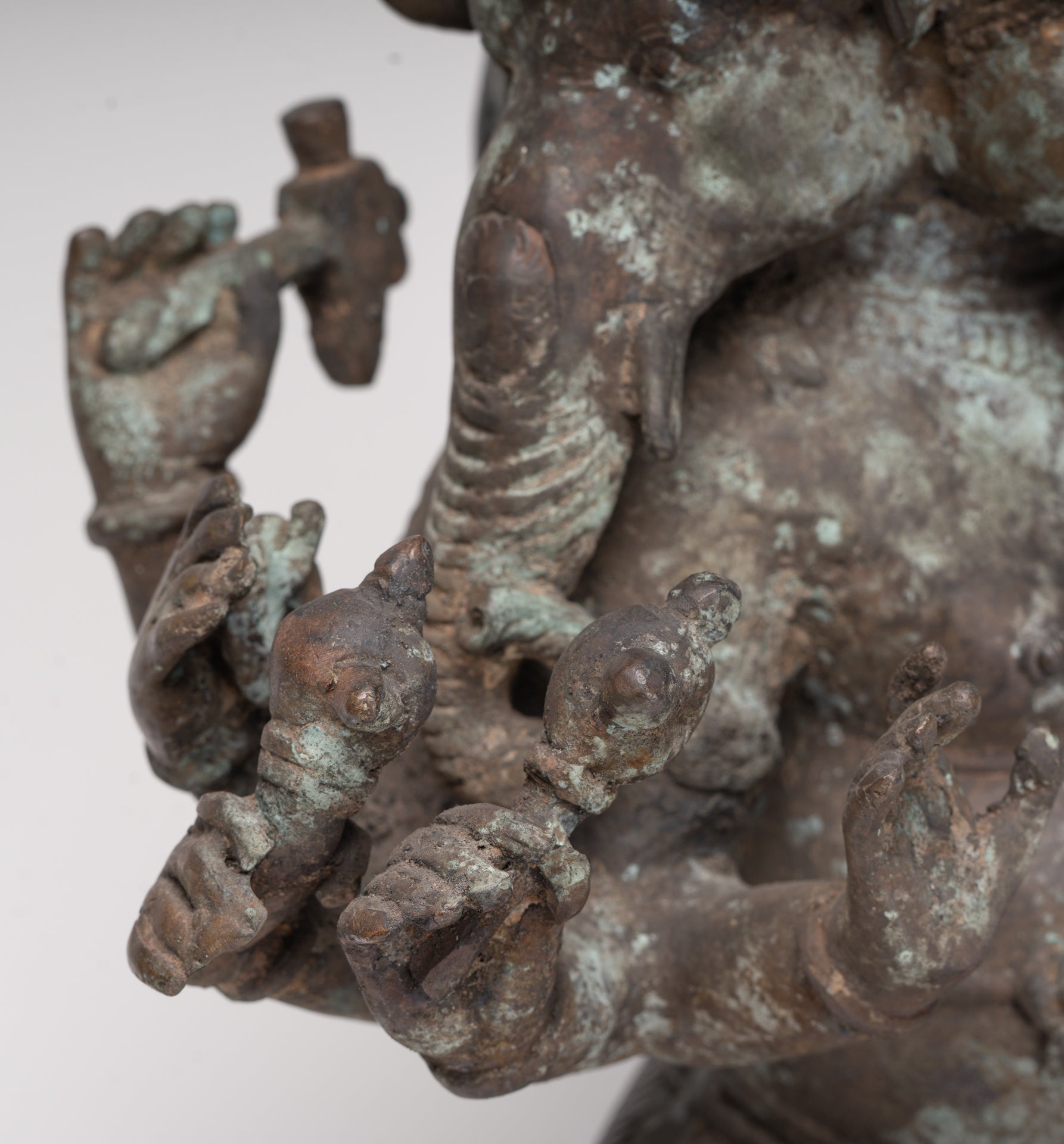 Ganesh - Antique Indonesian Style Bronze Heramba Ganesha Statue - 34cm/14"