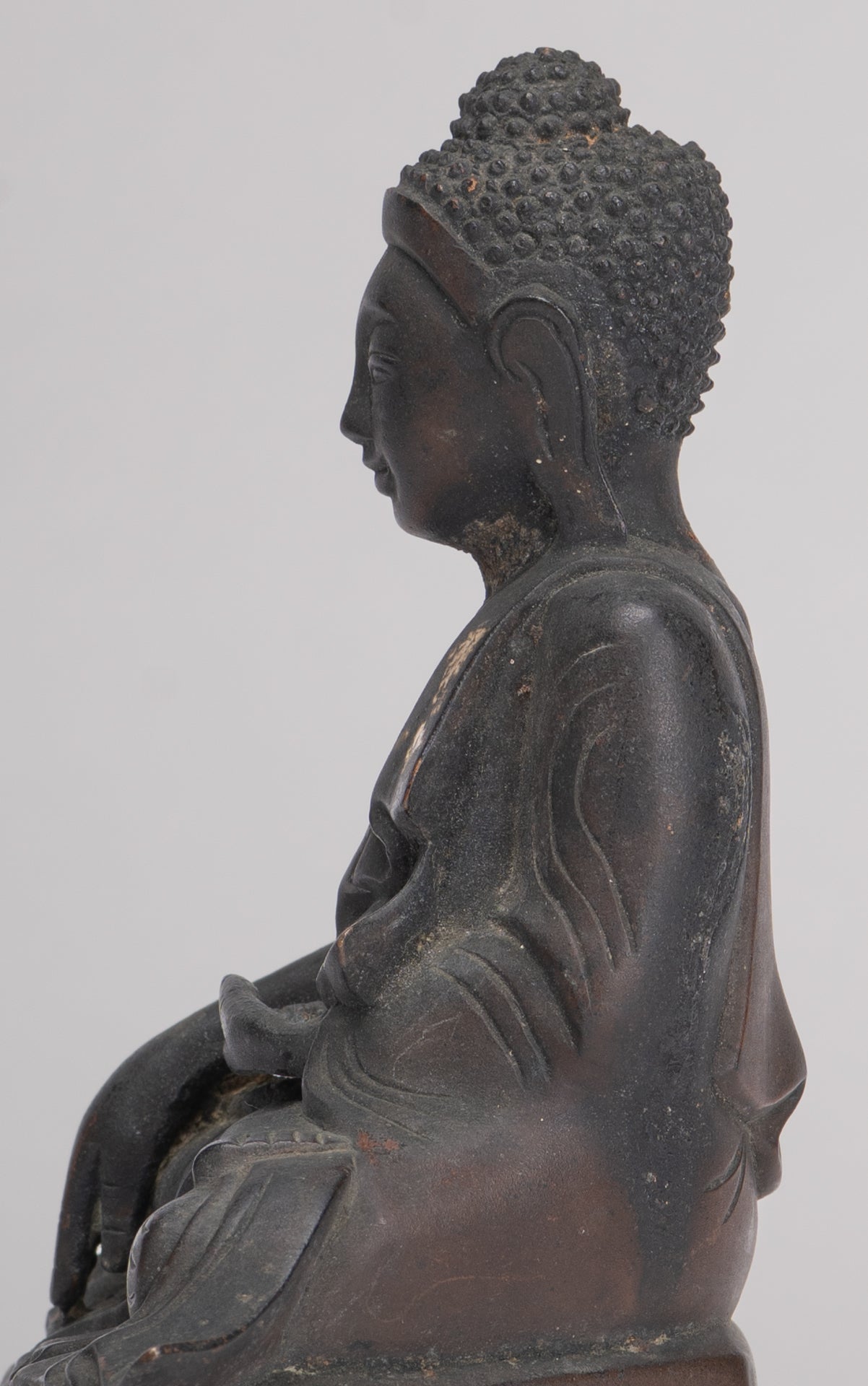 Statue de Bouddha-Antique Style birman Bois Mandalay Enlightenment Bouddha Statue-54cm/22 "