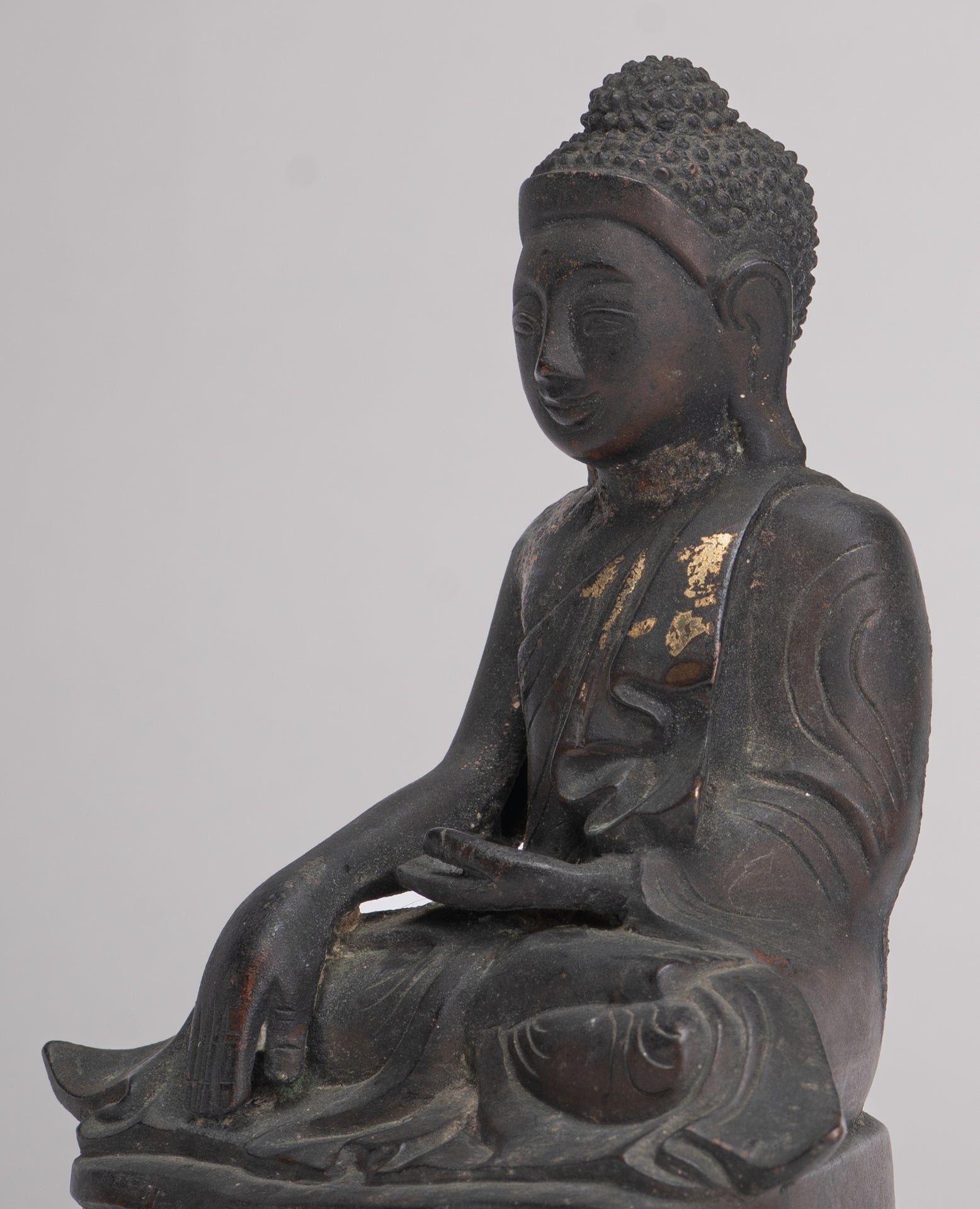 Statue de Bouddha-Antique Style birman Bois Mandalay Enlightenment Bouddha Statue-54cm/22 "