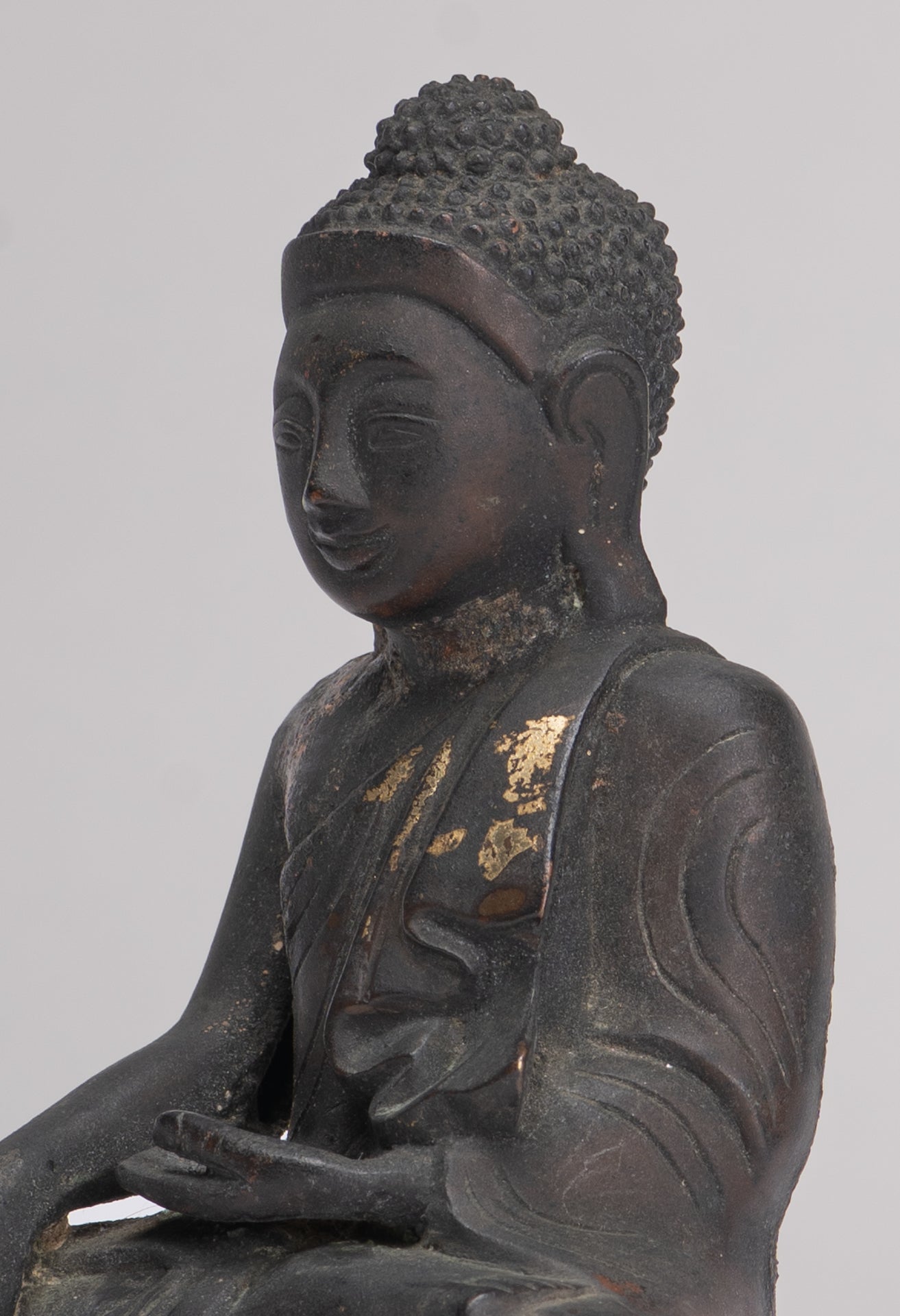 Statue de Bouddha-Antique Style birman Bois Mandalay Enlightenment Bouddha Statue-54cm/22 "