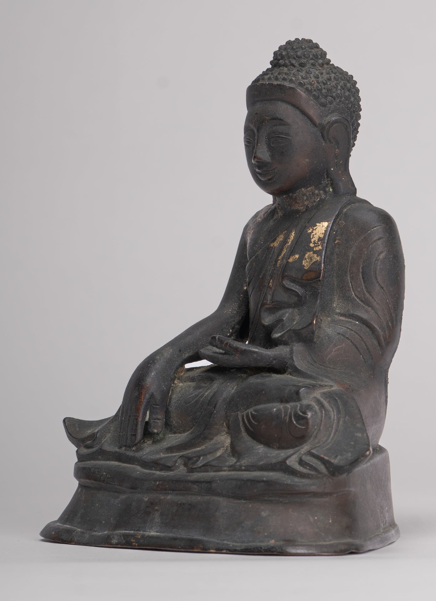 Statue de Bouddha-Antique Style birman Bois Mandalay Enlightenment Bouddha Statue-54cm/22 "