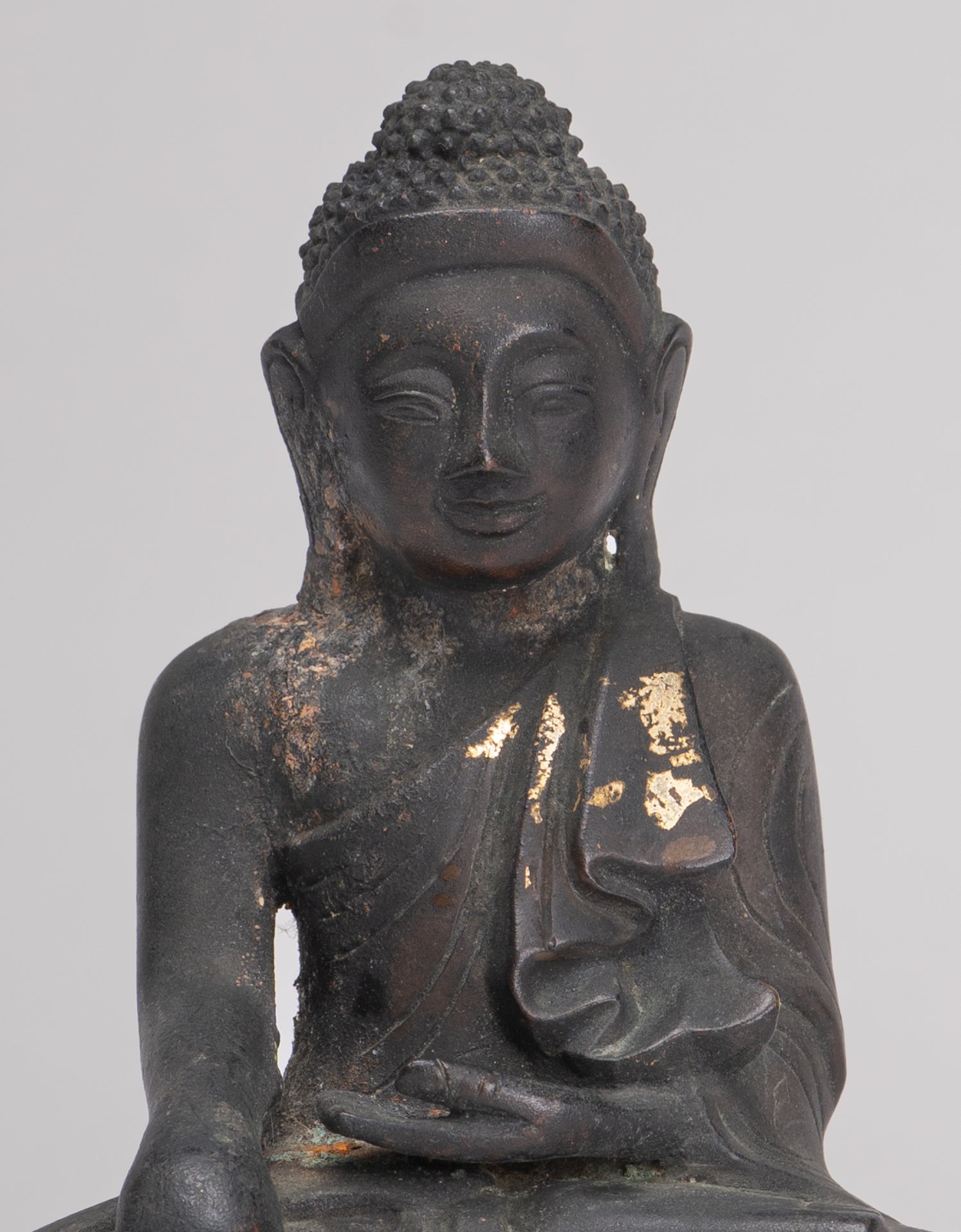 Statue de Bouddha-Antique Style birman Bois Mandalay Enlightenment Bouddha Statue-54cm/22 "