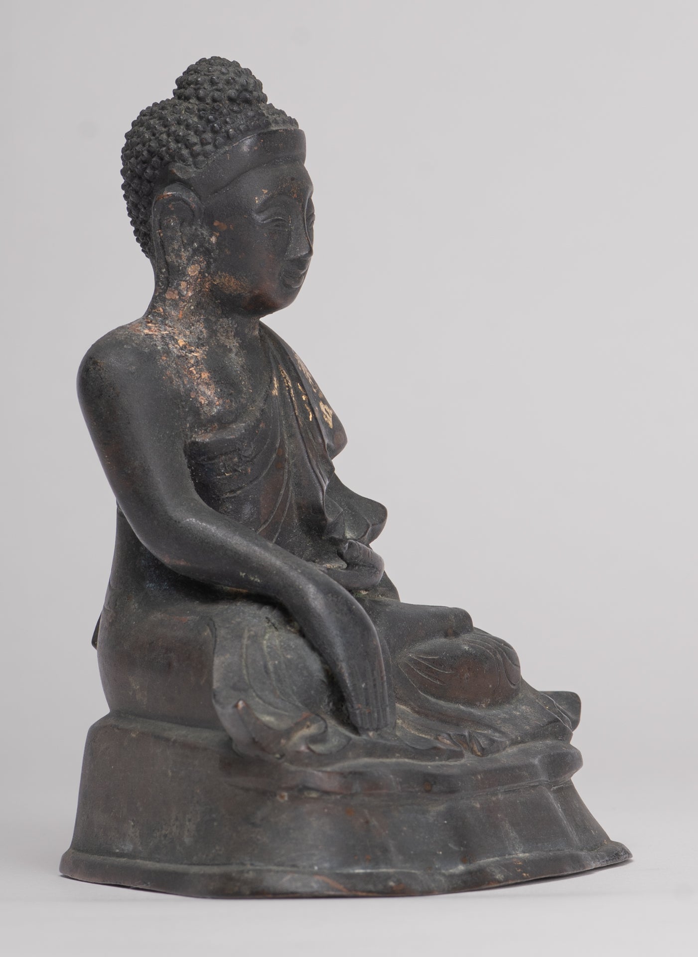 Statue de Bouddha-Antique Style birman Bois Mandalay Enlightenment Bouddha Statue-54cm/22 "
