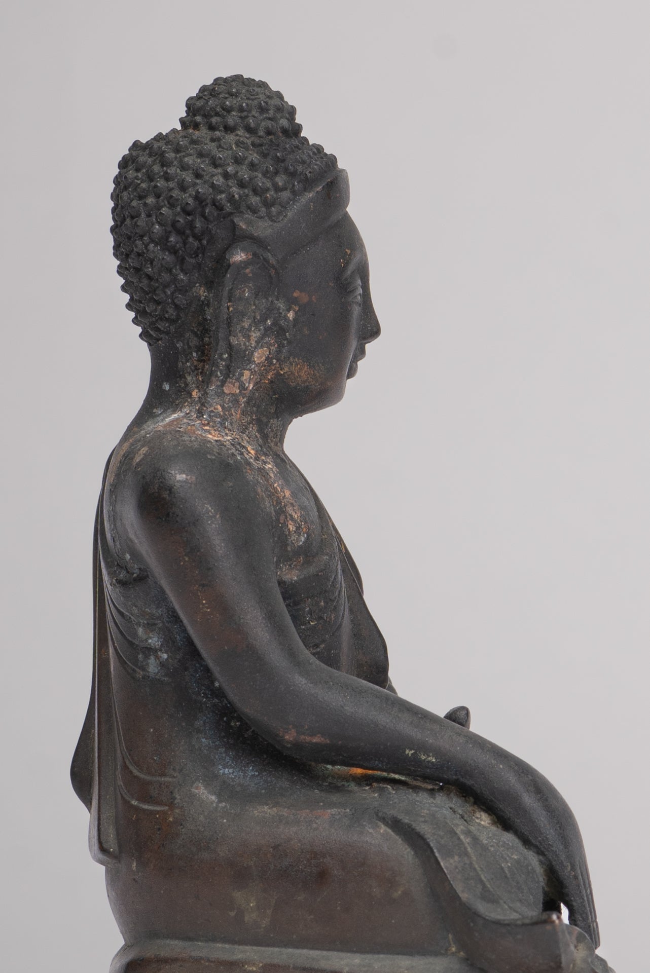 Statue de Bouddha-Antique Style birman Bois Mandalay Enlightenment Bouddha Statue-54cm/22 "